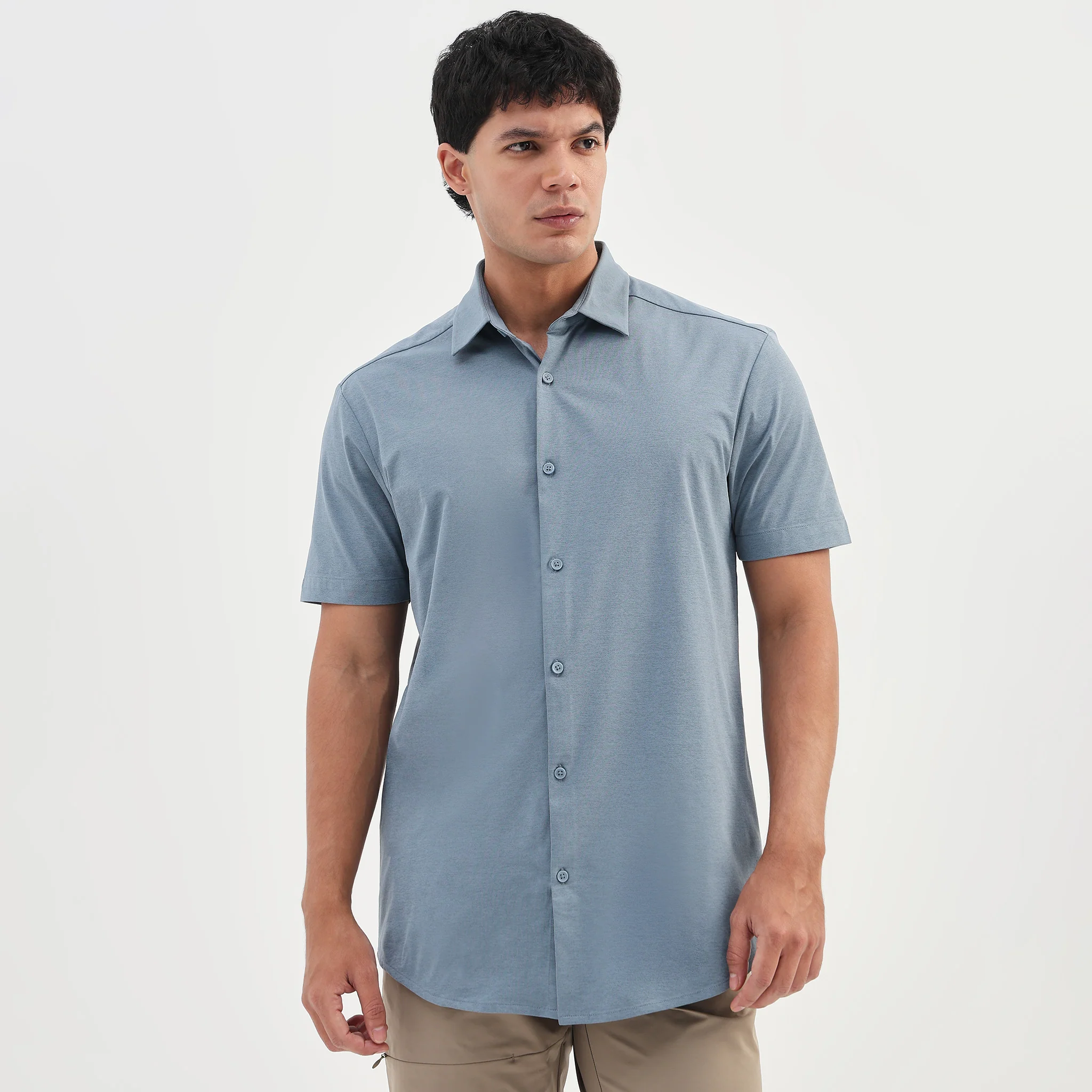 Travelator™ 2025 Shirt - 4-Way Ultra Stretch Slim Fit Wash & Wear - "Zero Top Stitch" - Saville Row Finish Half Sleeves-Made For Travel - Image 18