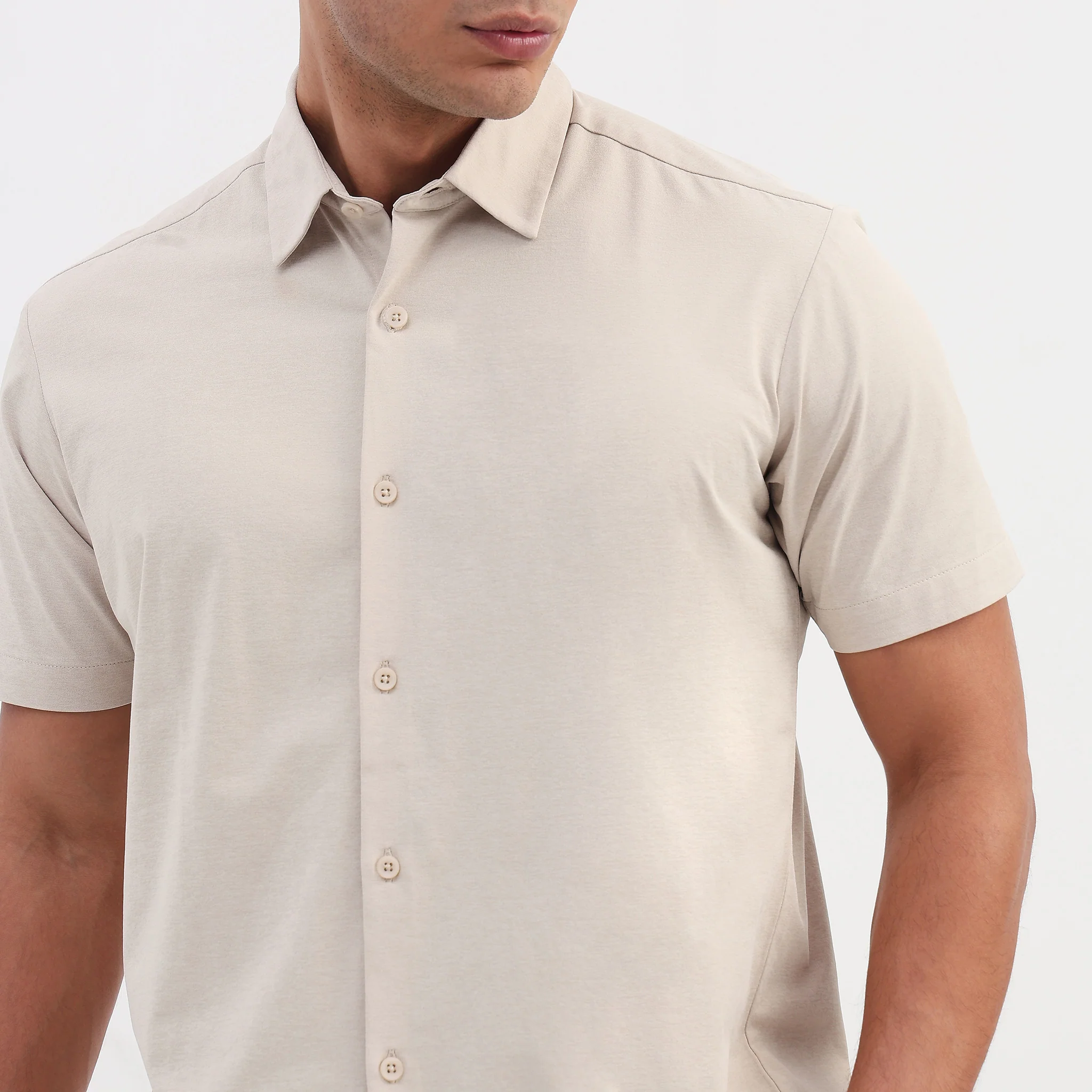 Travelator™ 2025 Shirt - 4-Way Ultra Stretch Slim Fit Wash & Wear - "Zero Top Stitch" - Saville Row Finish Half Sleeves-Made For Travel - Image 26