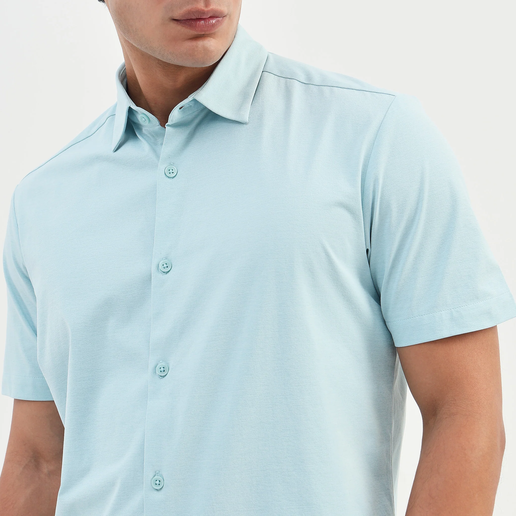 Travelator™ 2025 Shirt - 4-Way Ultra Stretch Slim Fit Wash & Wear - "Zero Top Stitch" - Saville Row Finish Half Sleeves-Made For Travel - Image 8