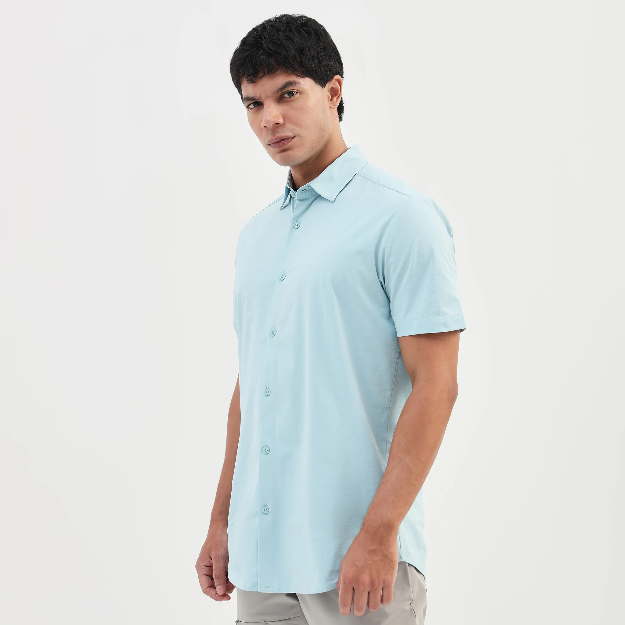 Travelator™ 2025 Shirt - 4-Way Ultra Stretch Slim Fit Wash & Wear - "Zero Top Stitch" - Saville Row Finish Half Sleeves-Made For Travel - Image 9