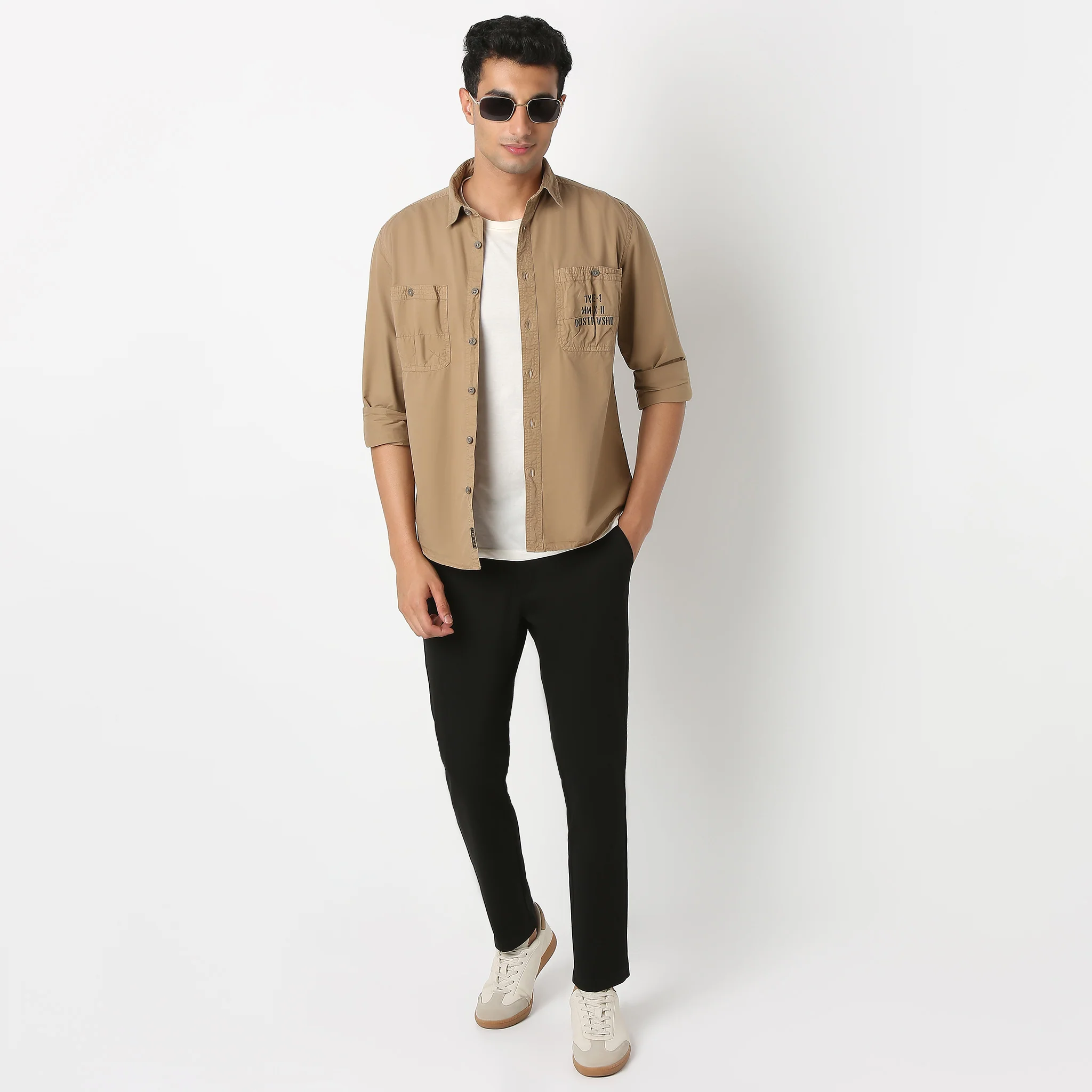 Shirt Collar Full Sleeve Solid Combat Shirt - Image 6