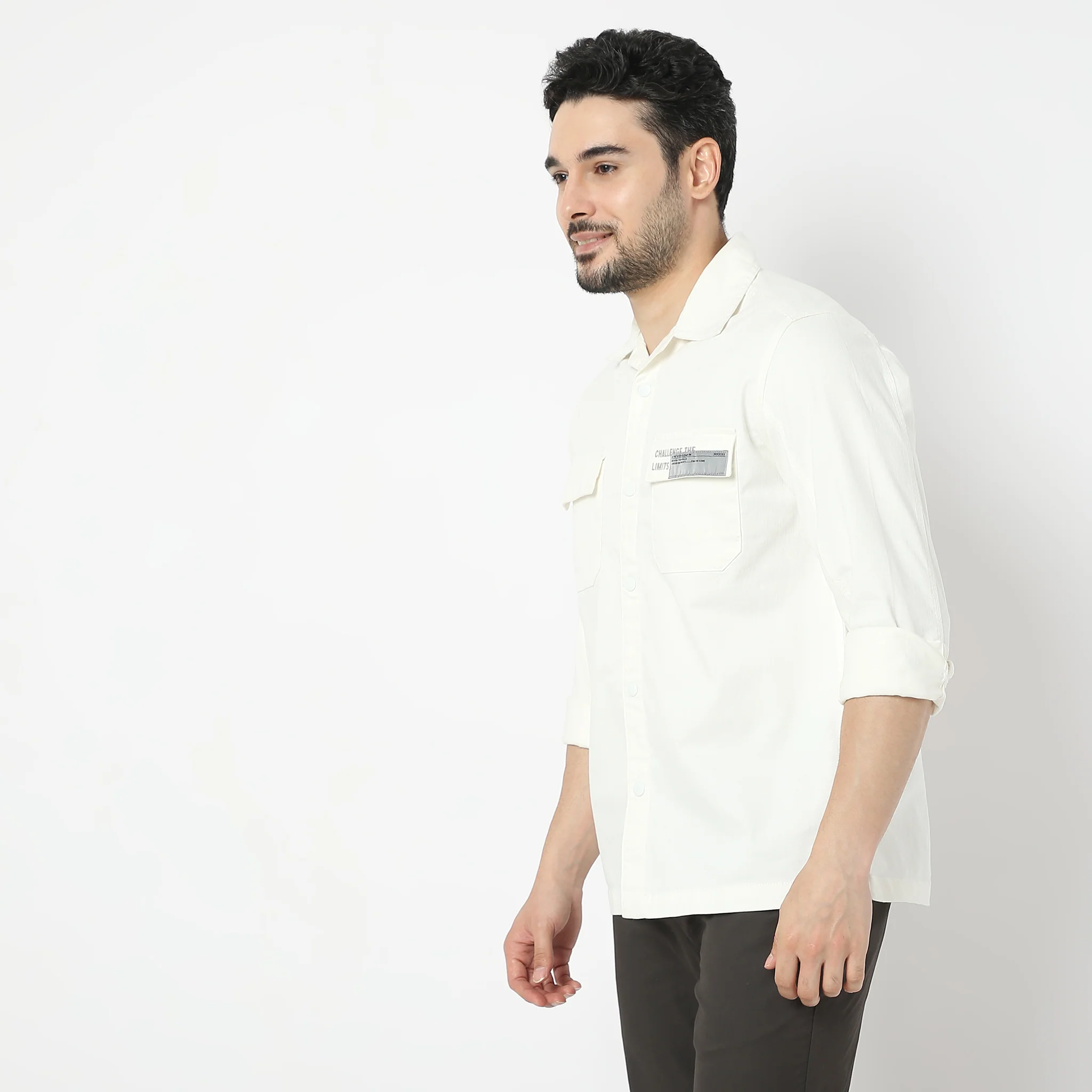 Modern Outdoorist Shacket™ 100% Cotton - Regular Fit Solid Shirt - Image 10