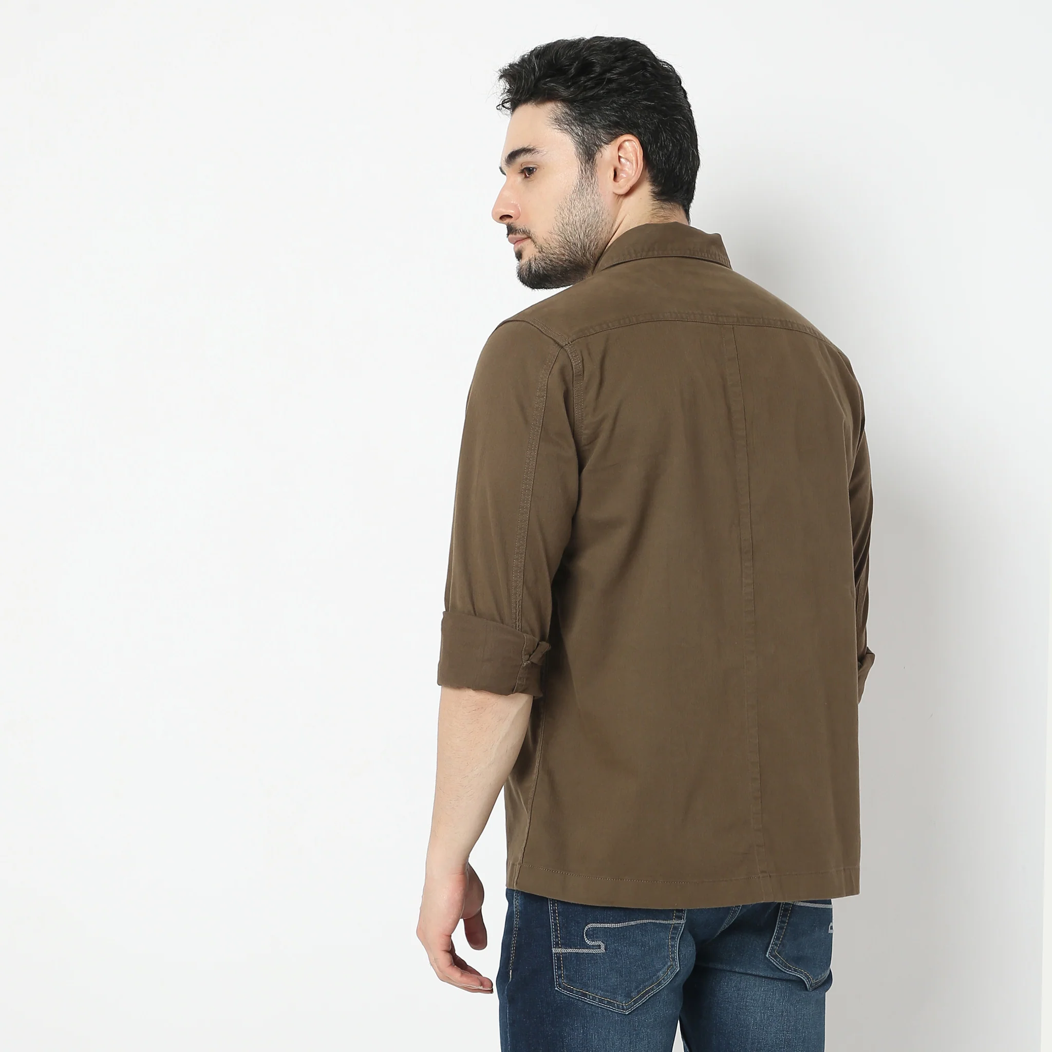 Modern Outdoorist Shacket™ 100% Cotton - Regular Fit Solid Shirt - Image 13