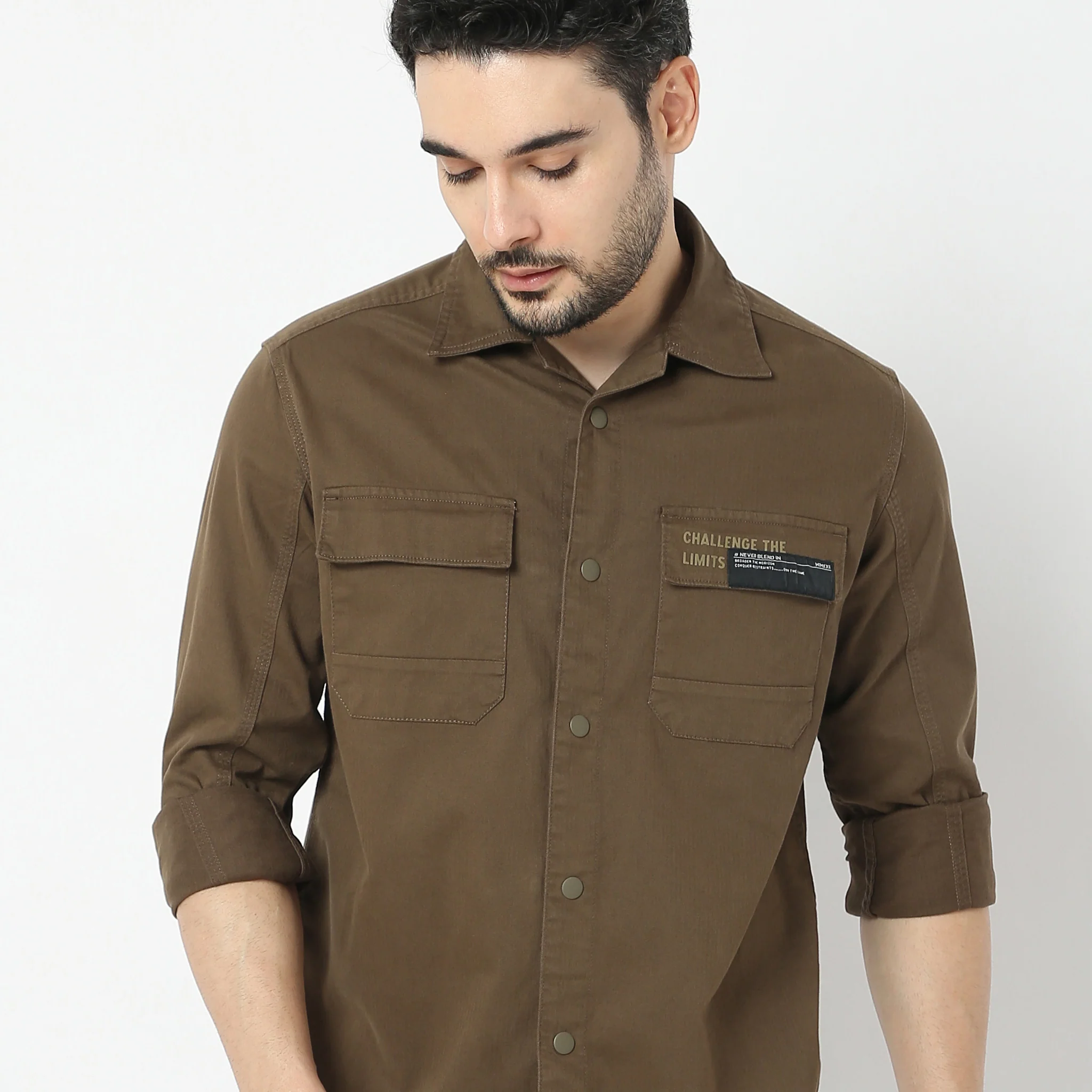 Modern Outdoorist Shacket™ 100% Cotton - Regular Fit Solid Shirt - Image 14