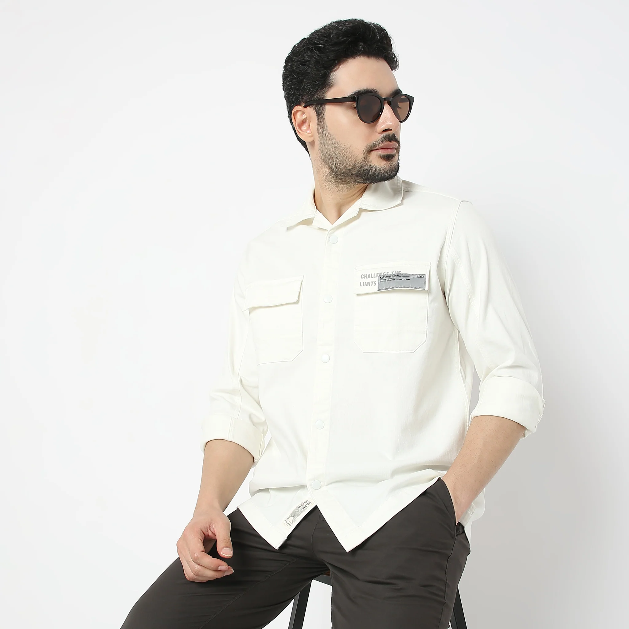 Modern Outdoorist Shacket™ 100% Cotton - Regular Fit Solid Shirt - Image 6