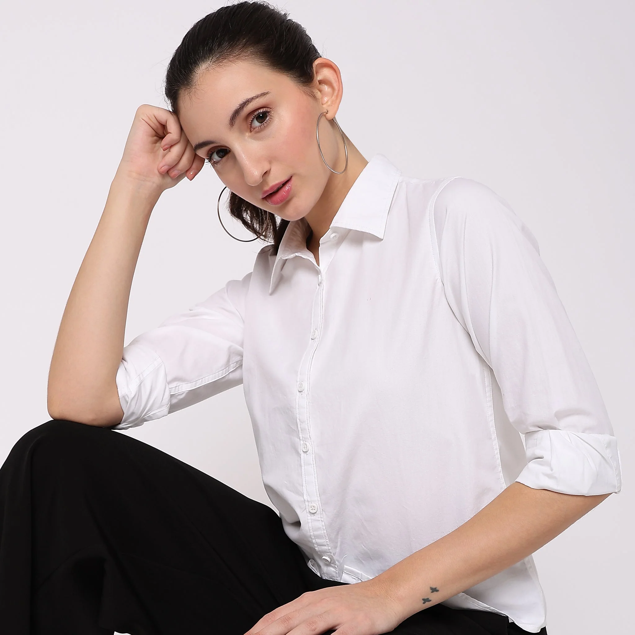 Solid Cotton Full Sleeve Casual Shirt - Image 7