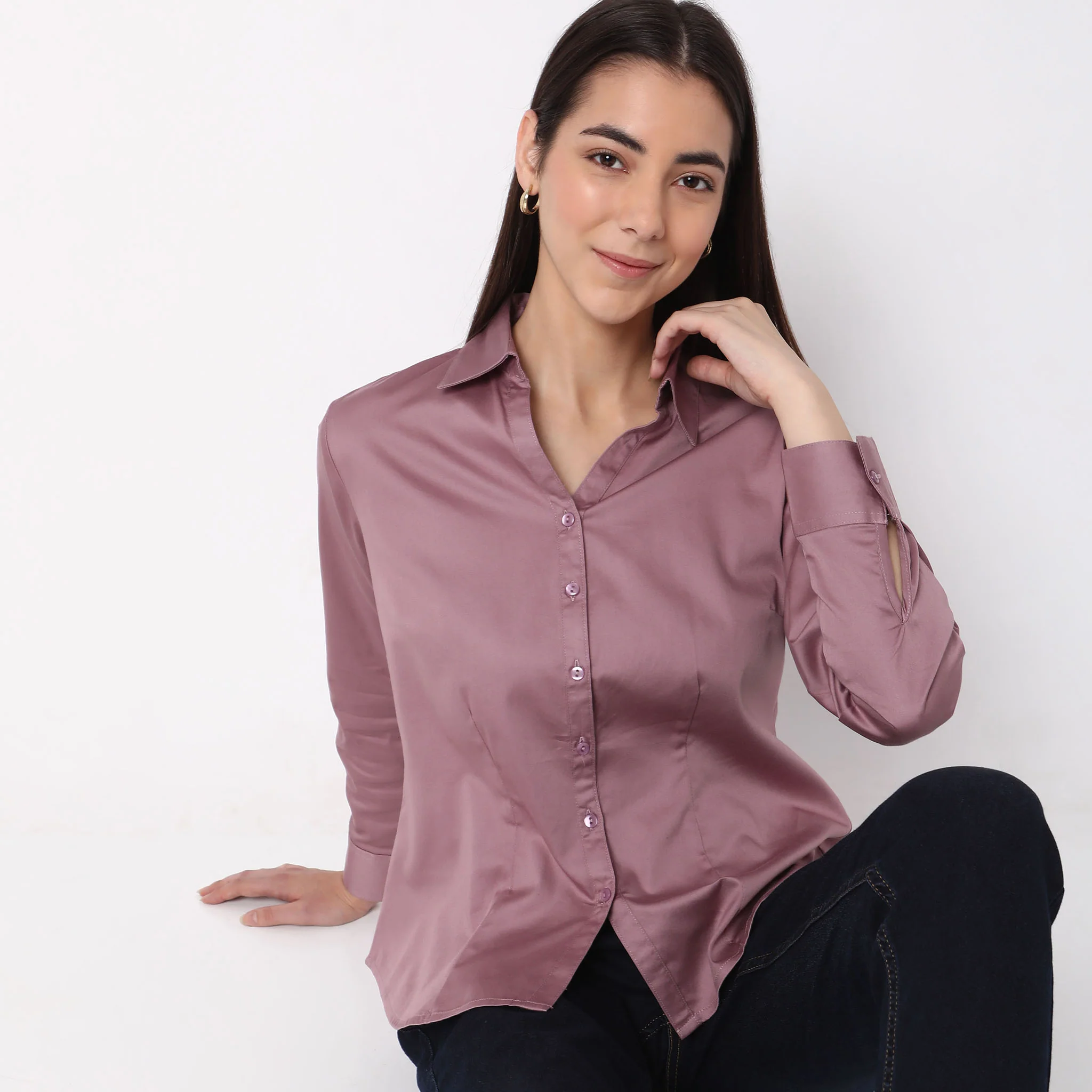 Regular Fit Solid Shirt - Image 7