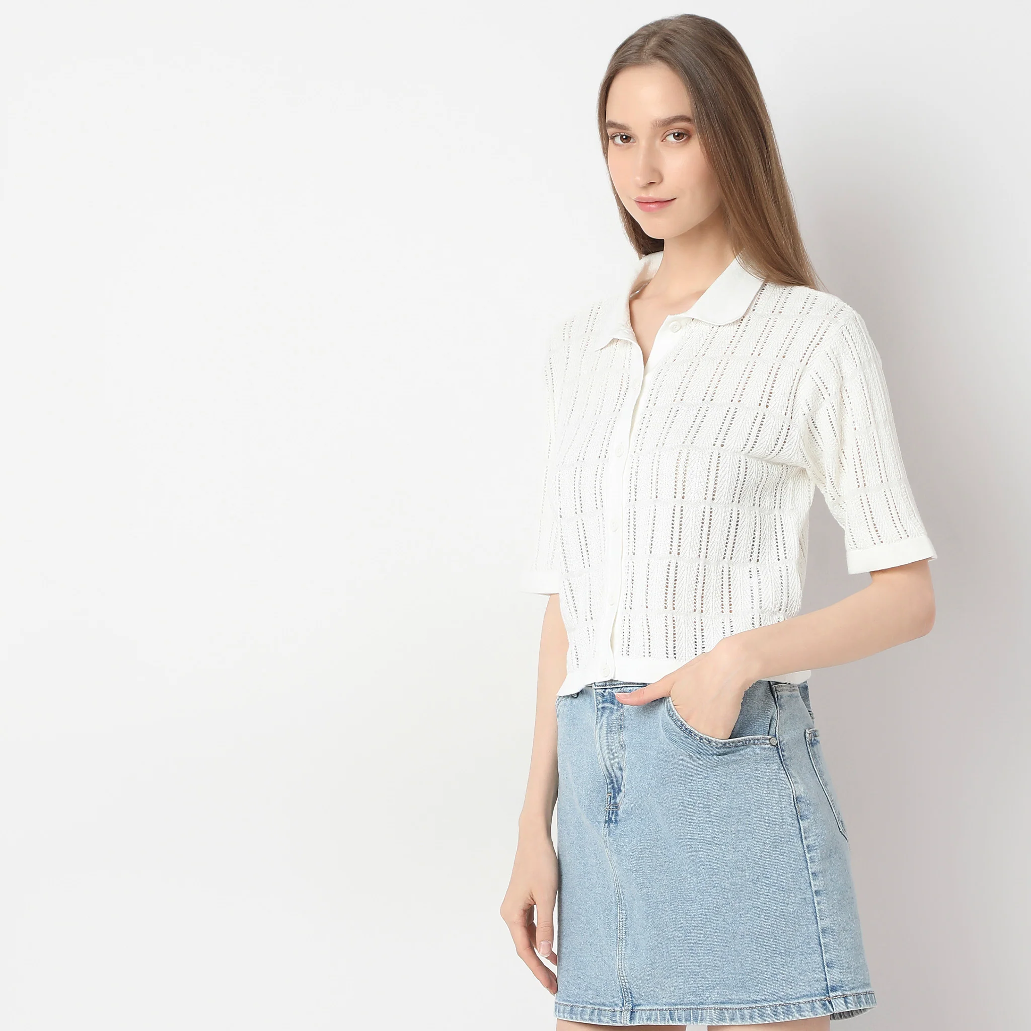 Regular Fit Solid Shirt - Image 5