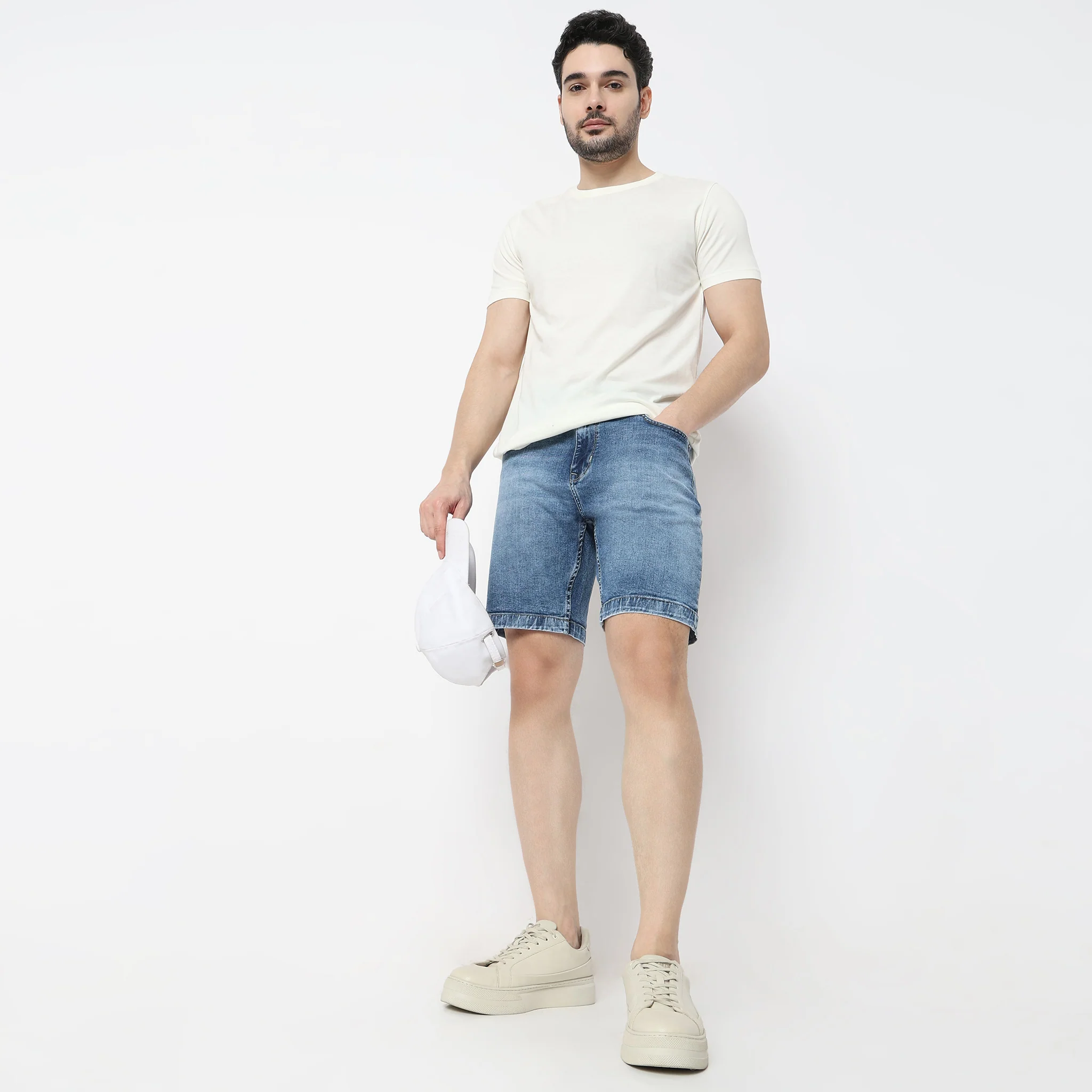 Solid Short Length Mid Rise Shorts - Image 21