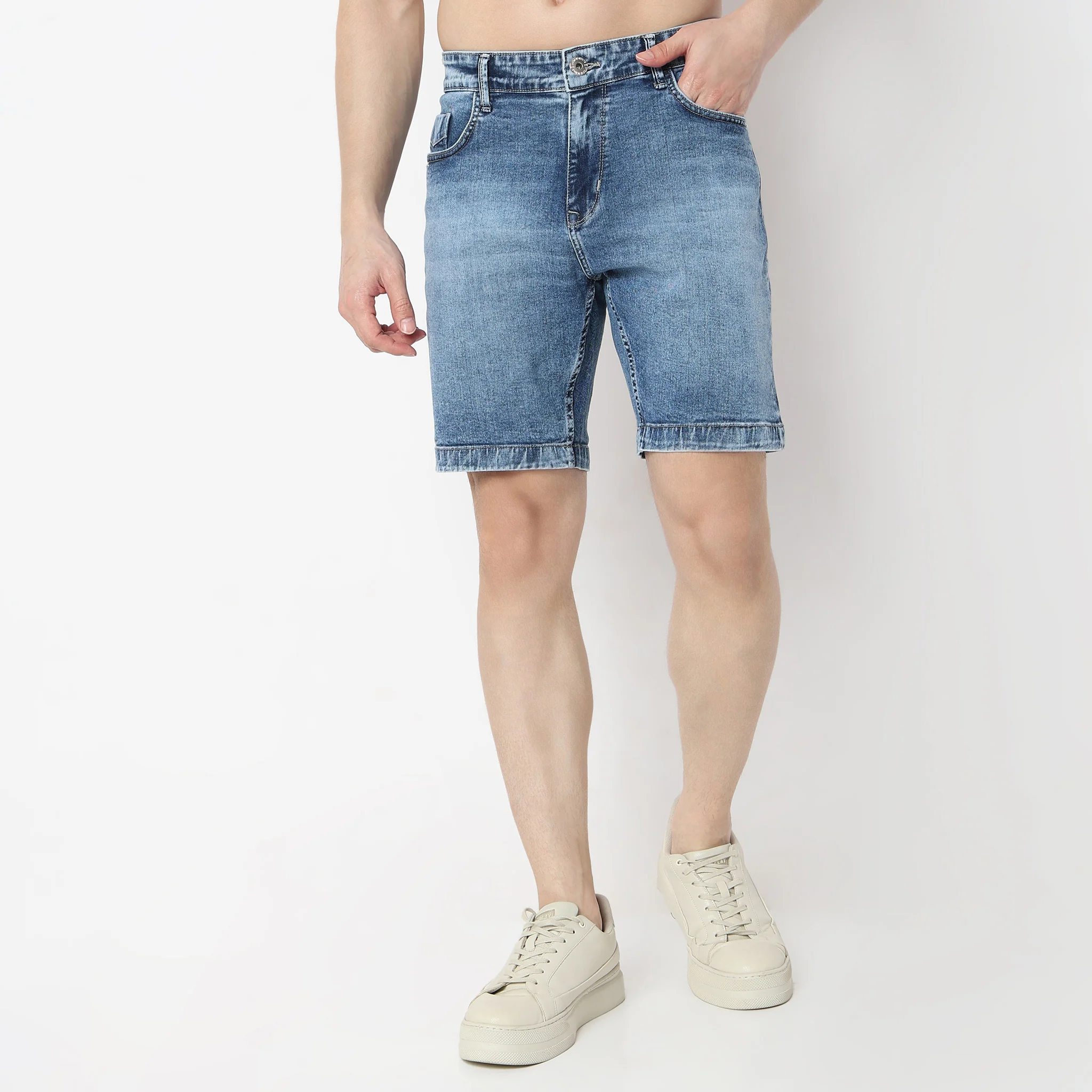 Solid Short Length Mid Rise Shorts - Image 22