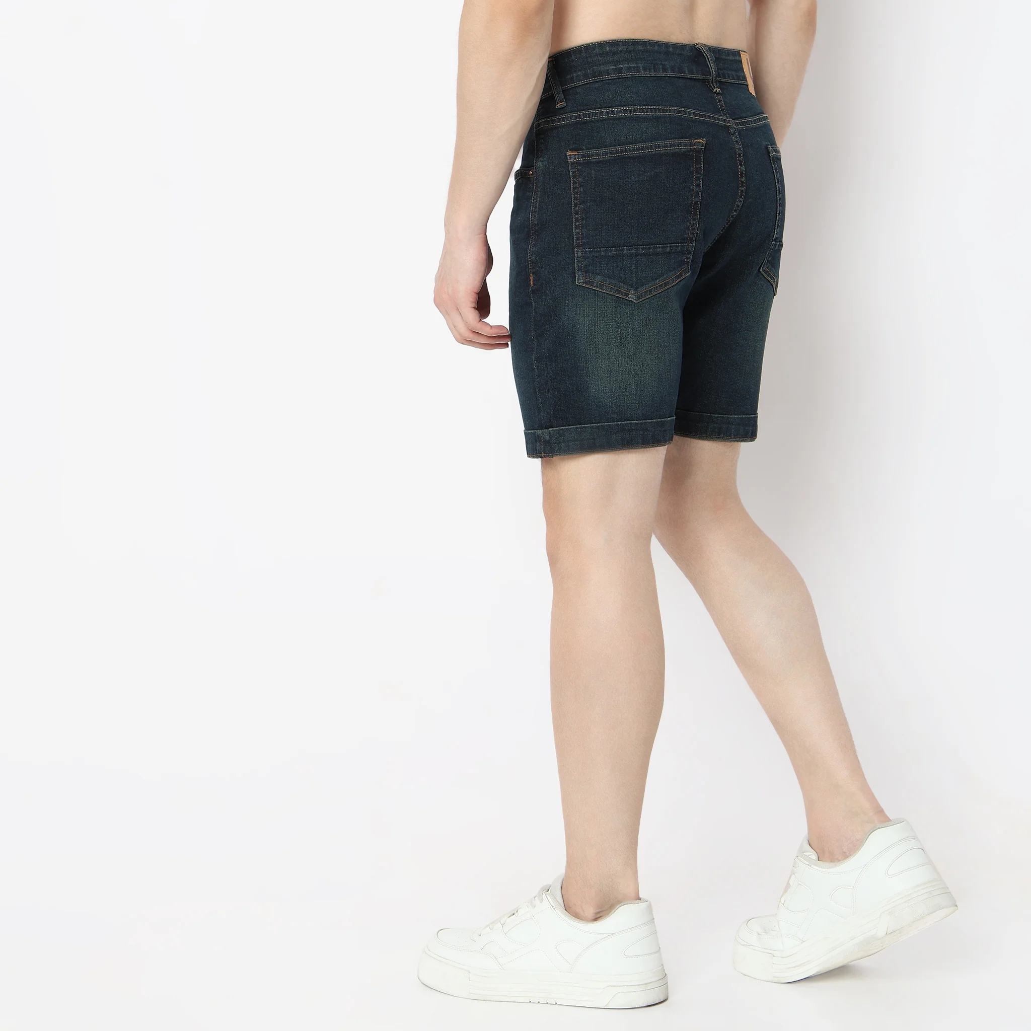 Solid Short Length Mid Rise Shorts - Image 8