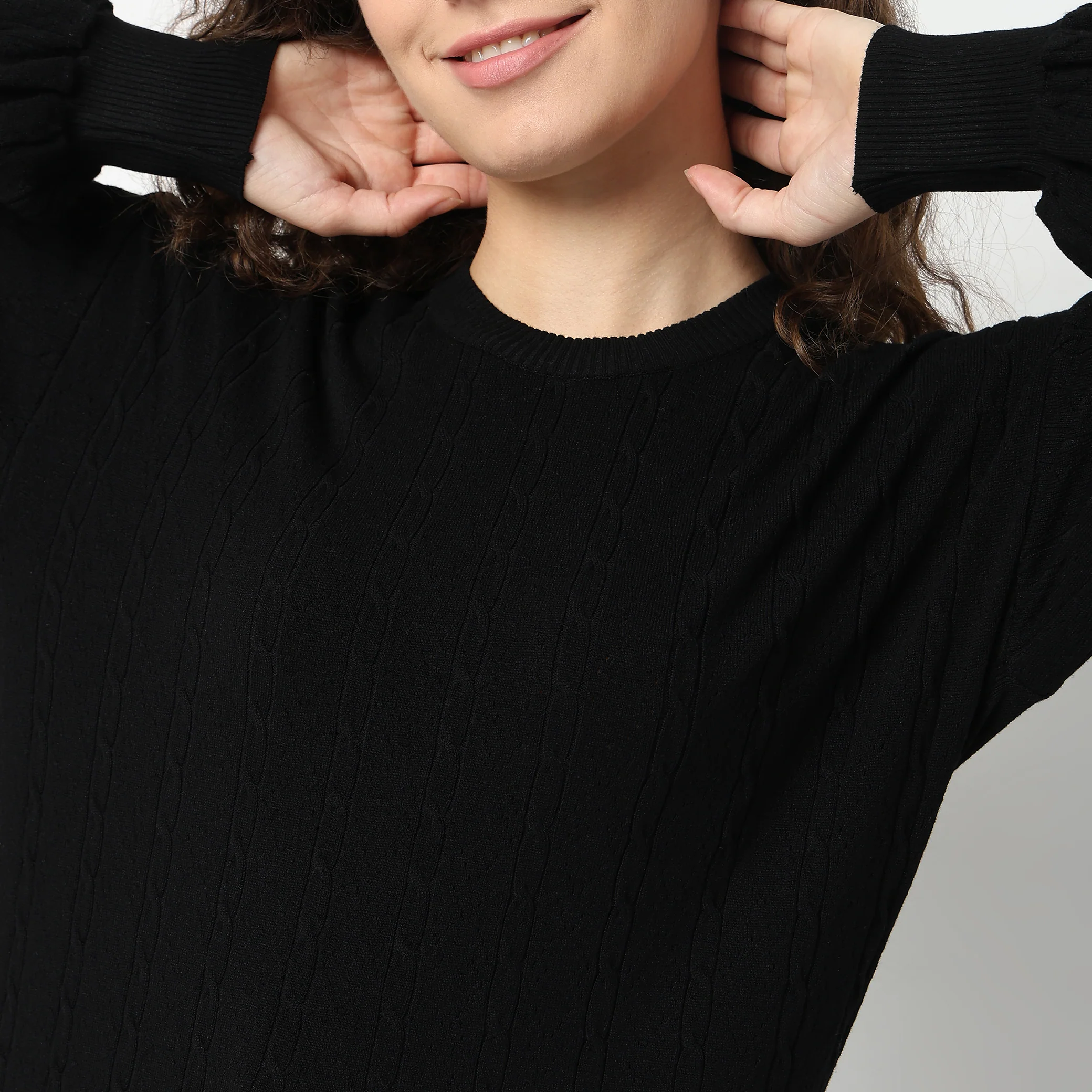 Regular Fit Solid Sweater - Image 4