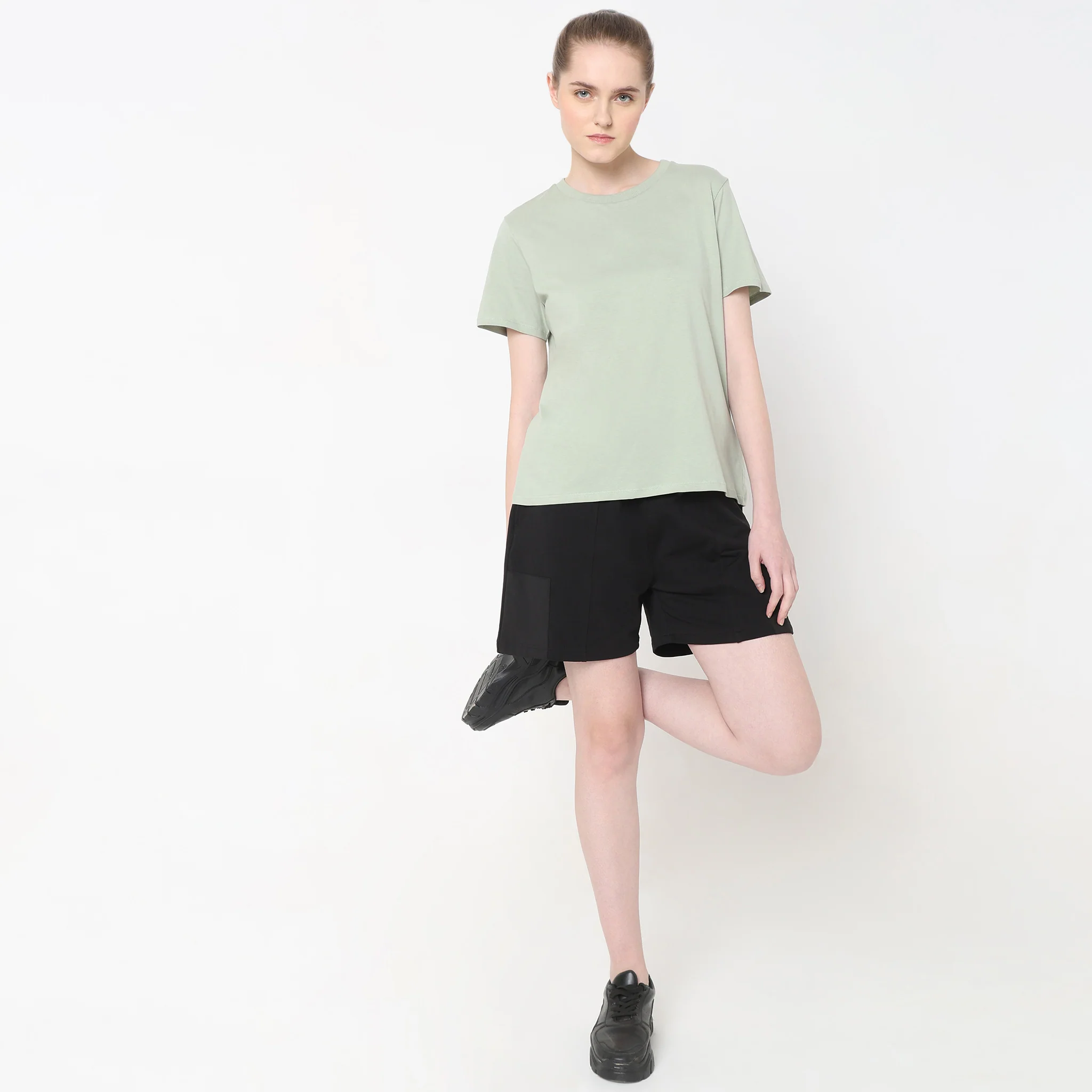 Solid Round Neck T-Shirt - Image 16