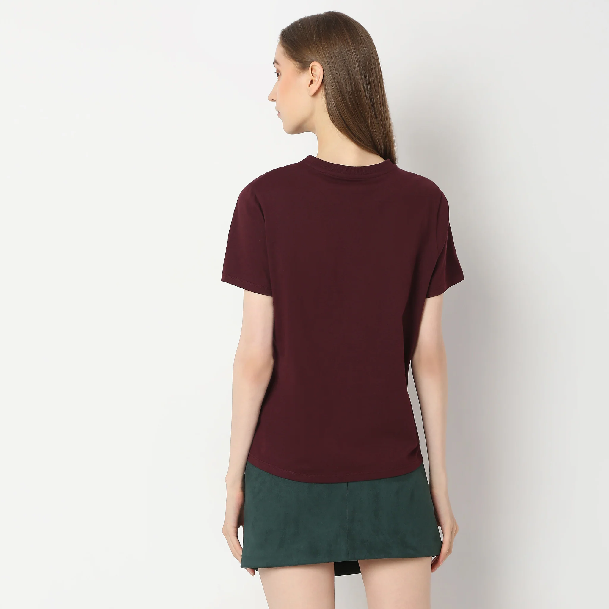 Solid Round Neck T-Shirt - Image 38