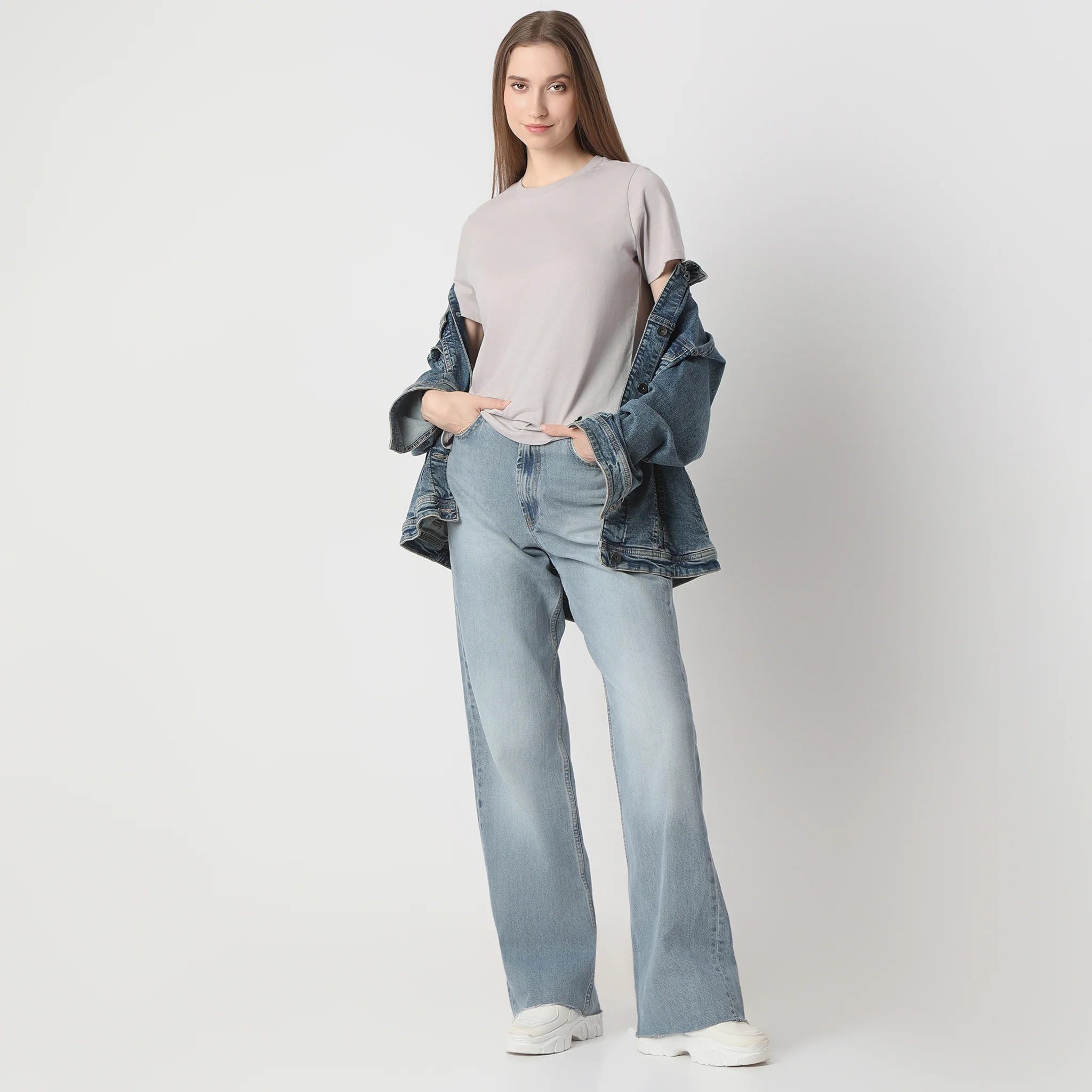 Solid Round Neck T-Shirt - Image 61