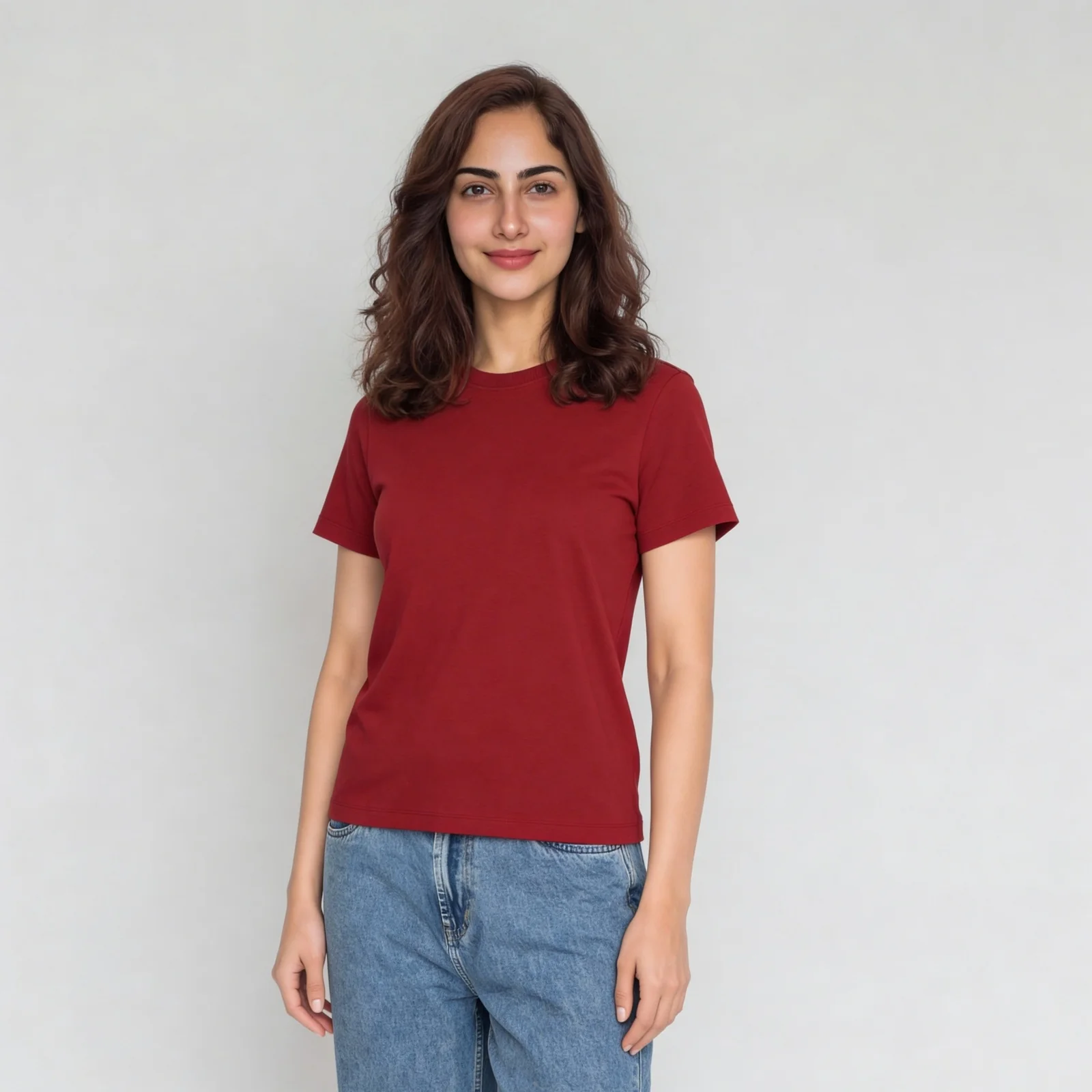 Solid Round Neck T-Shirt - Image 67
