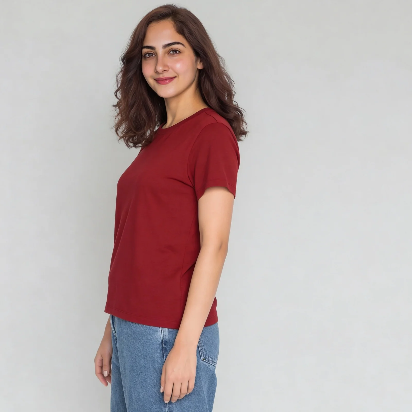 Solid Round Neck T-Shirt - Image 70