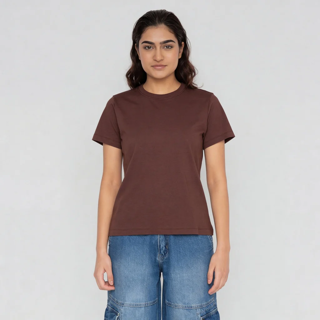 Solid Round Neck T-Shirt - Image 77