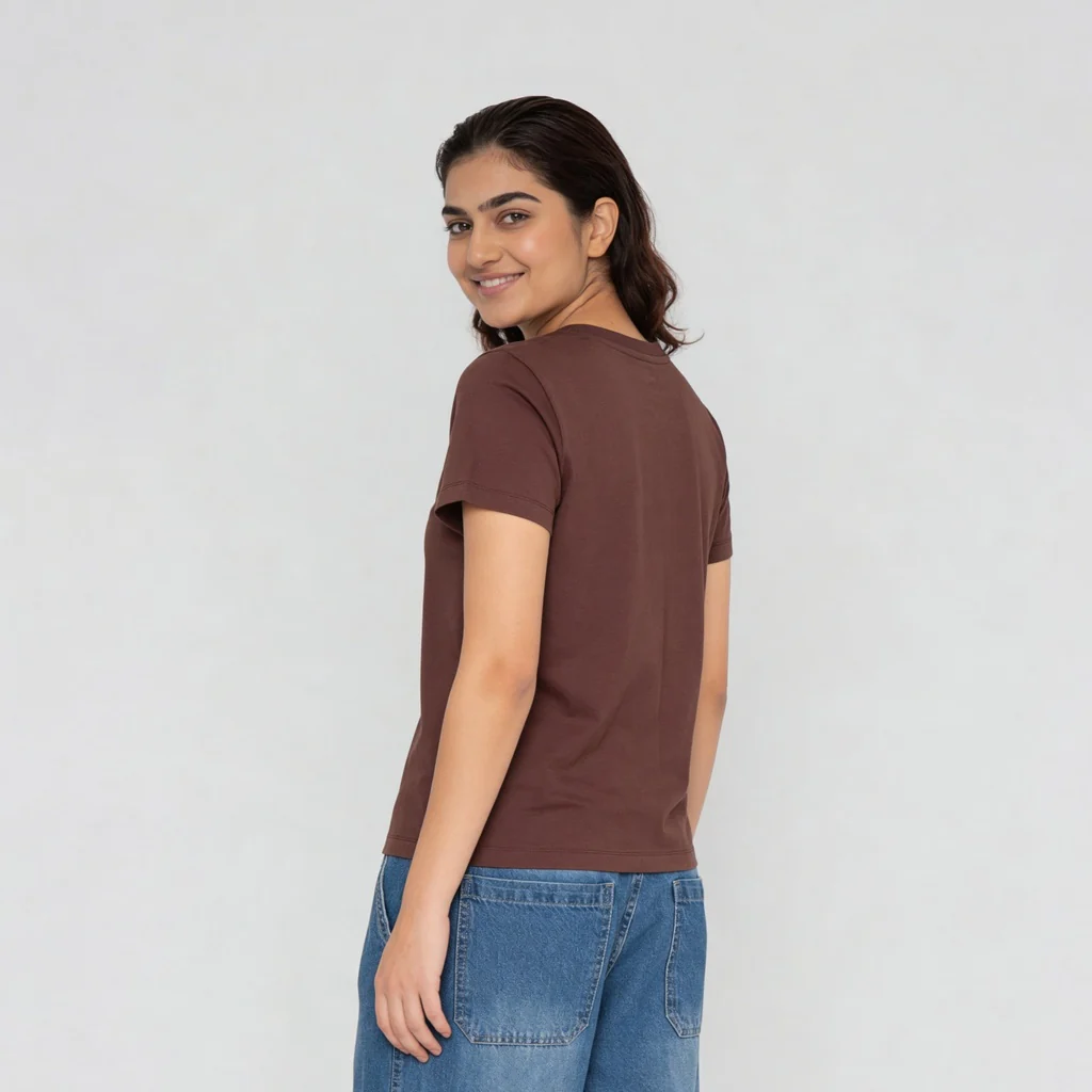 Solid Round Neck T-Shirt - Image 78