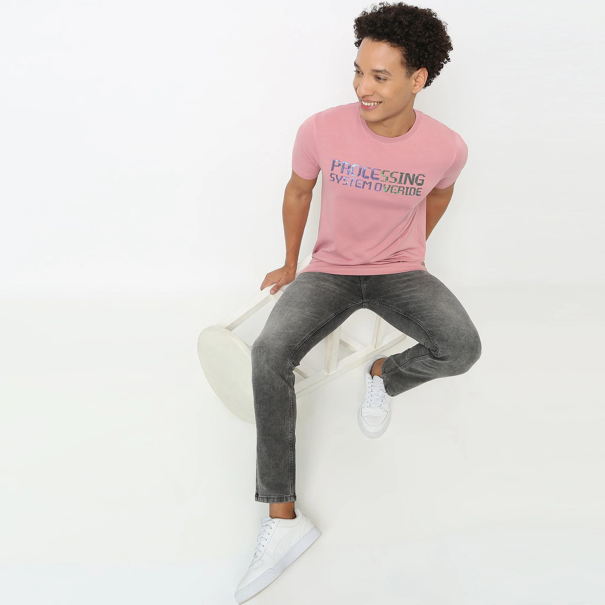 Knitted Solid T-Shirt - Image 5
