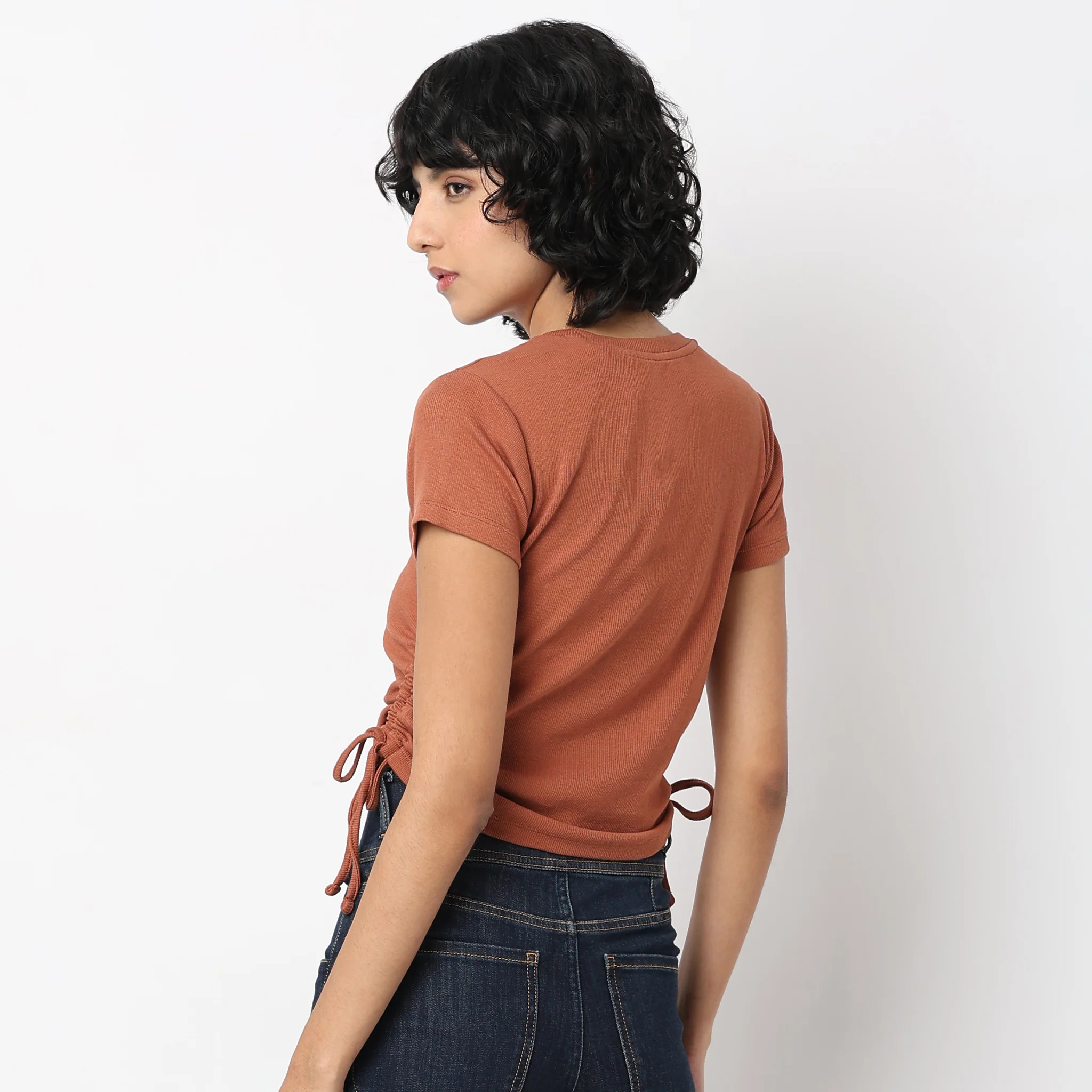 Regular Fit Solid Crop Top - Image 3