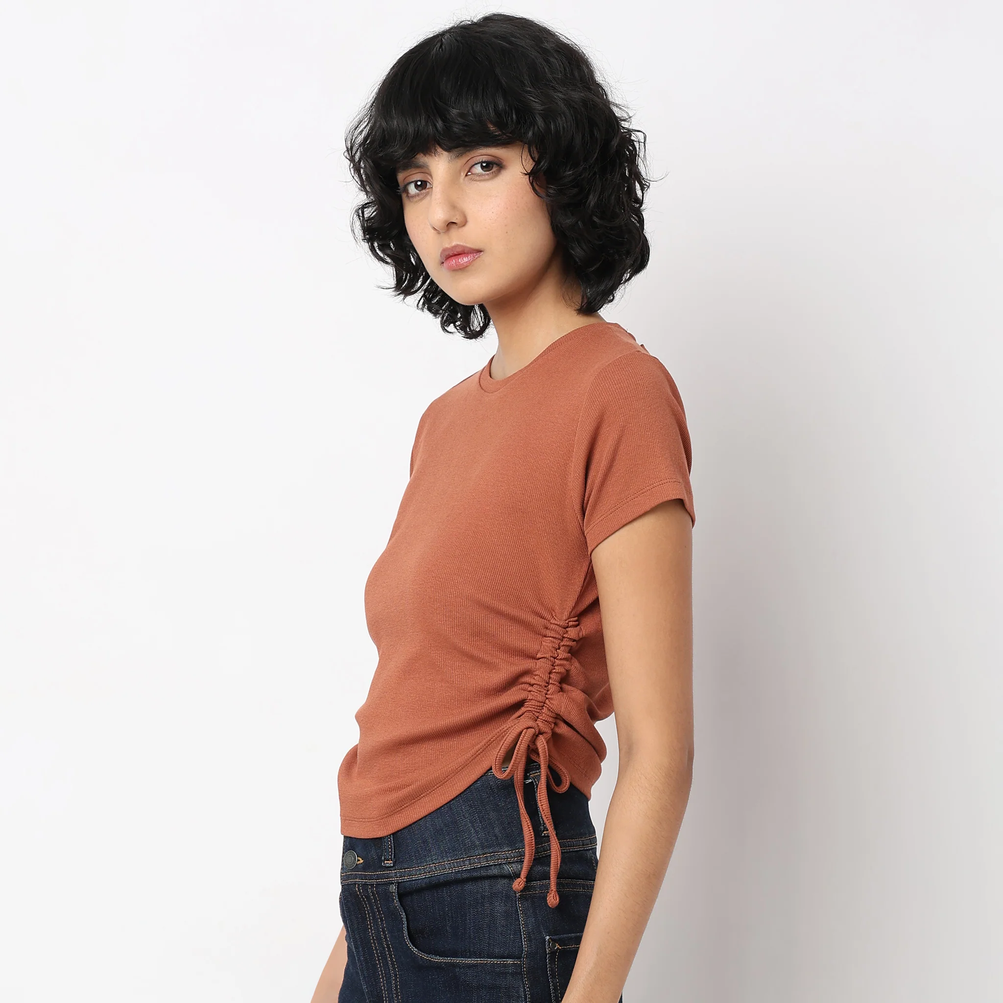 Regular Fit Solid Crop Top - Image 5