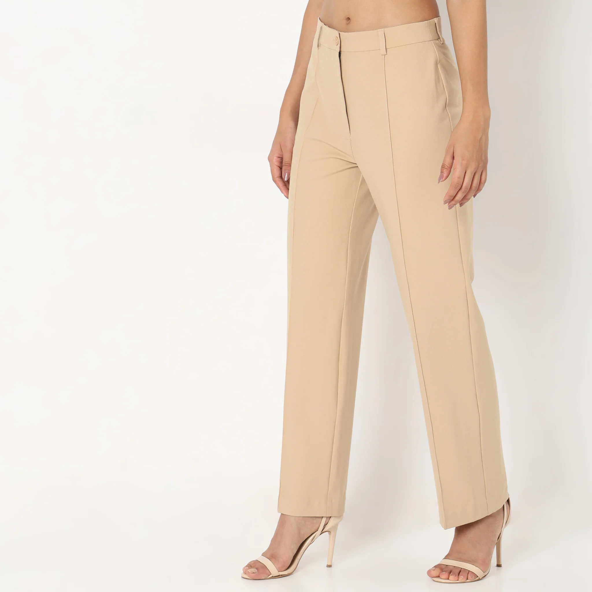 Regular Fit Solid Trousers - Image 5
