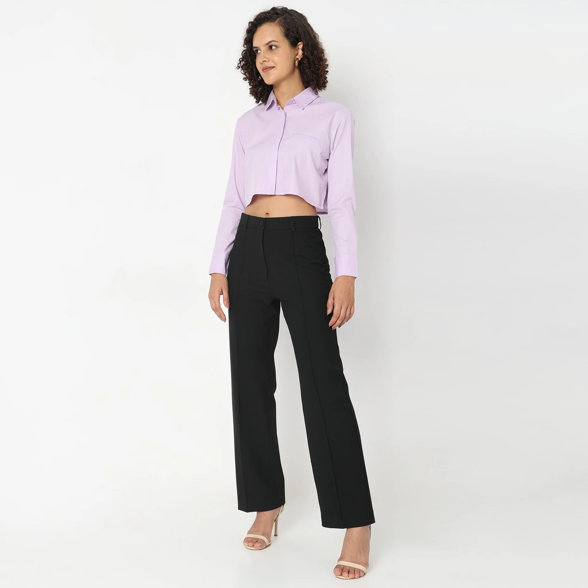 Regular Fit Solid Trousers - Image 6