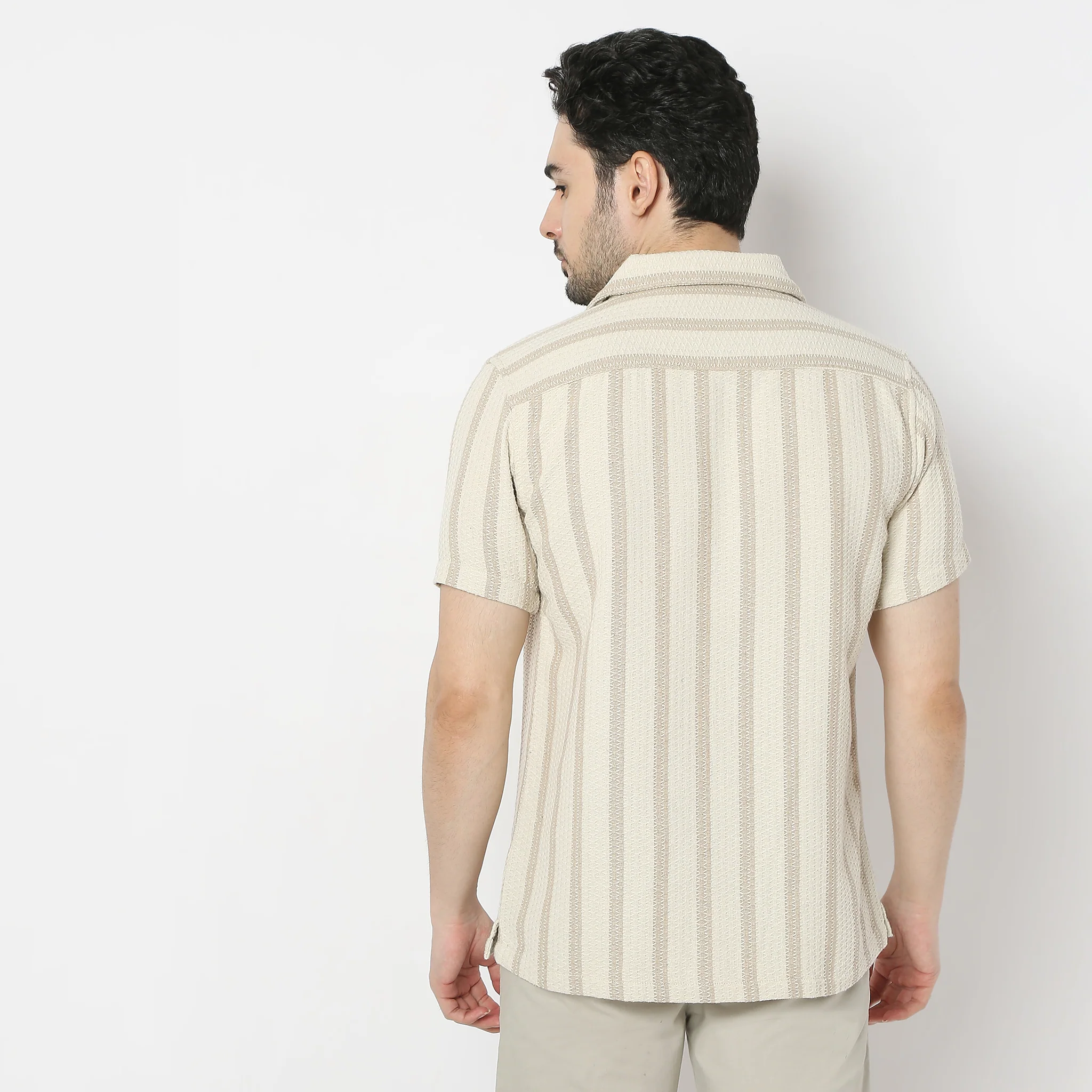 Moodᵉˣ 3D Striped Half Sleeve Shirt - Image 3