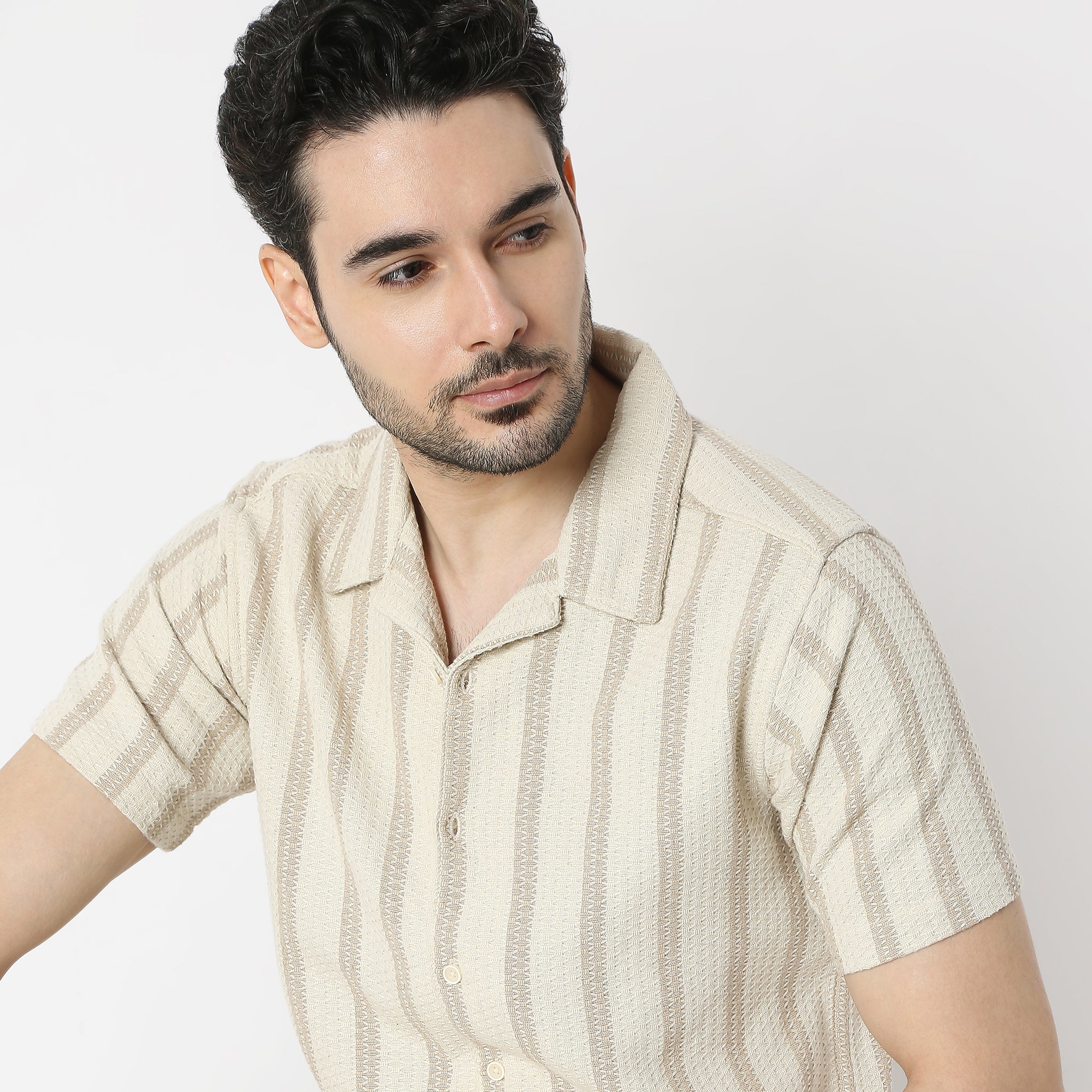 Moodᵉˣ 3D Striped Half Sleeve Shirt - Image 4