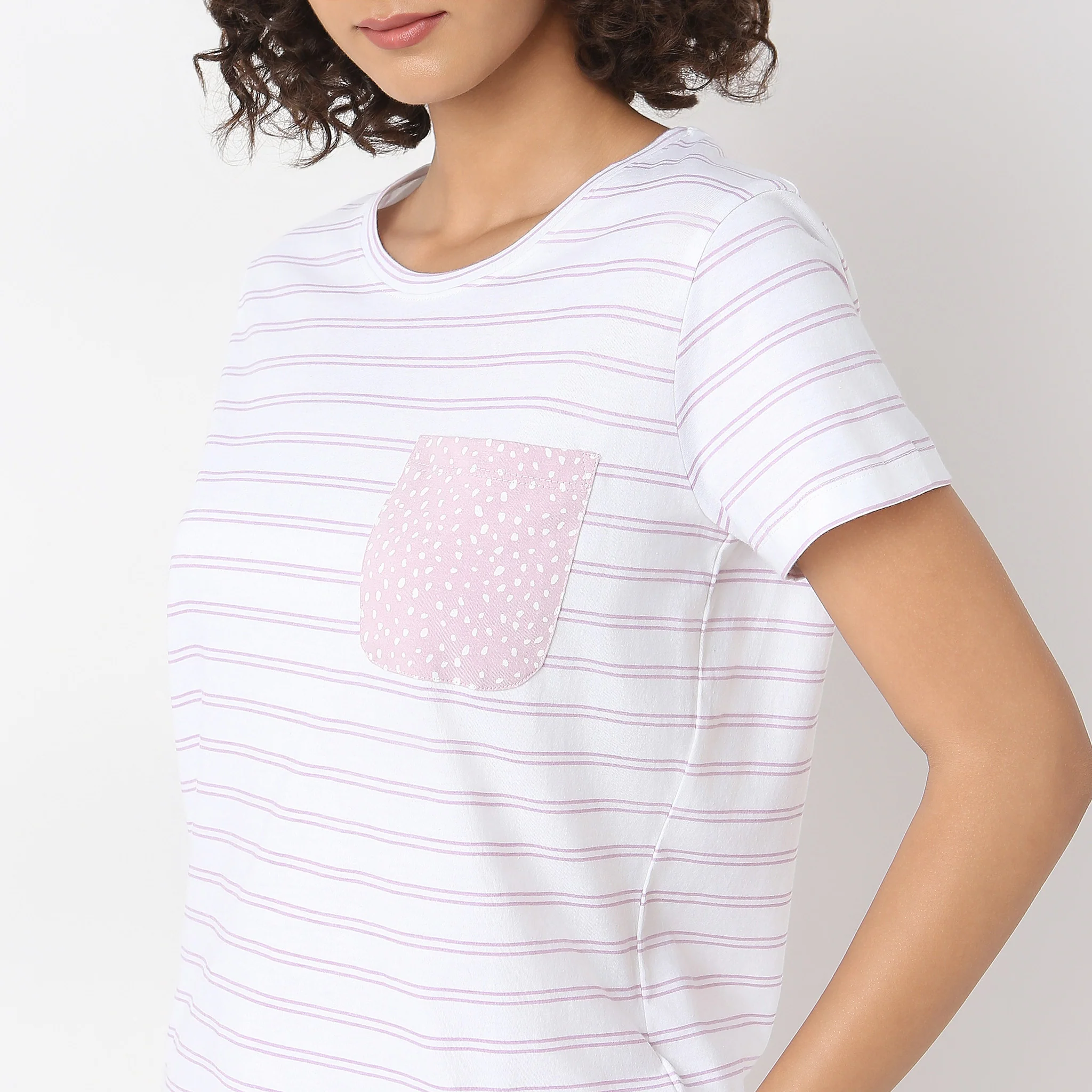 Knitted Striped Lounge T-Shirt - Image 4