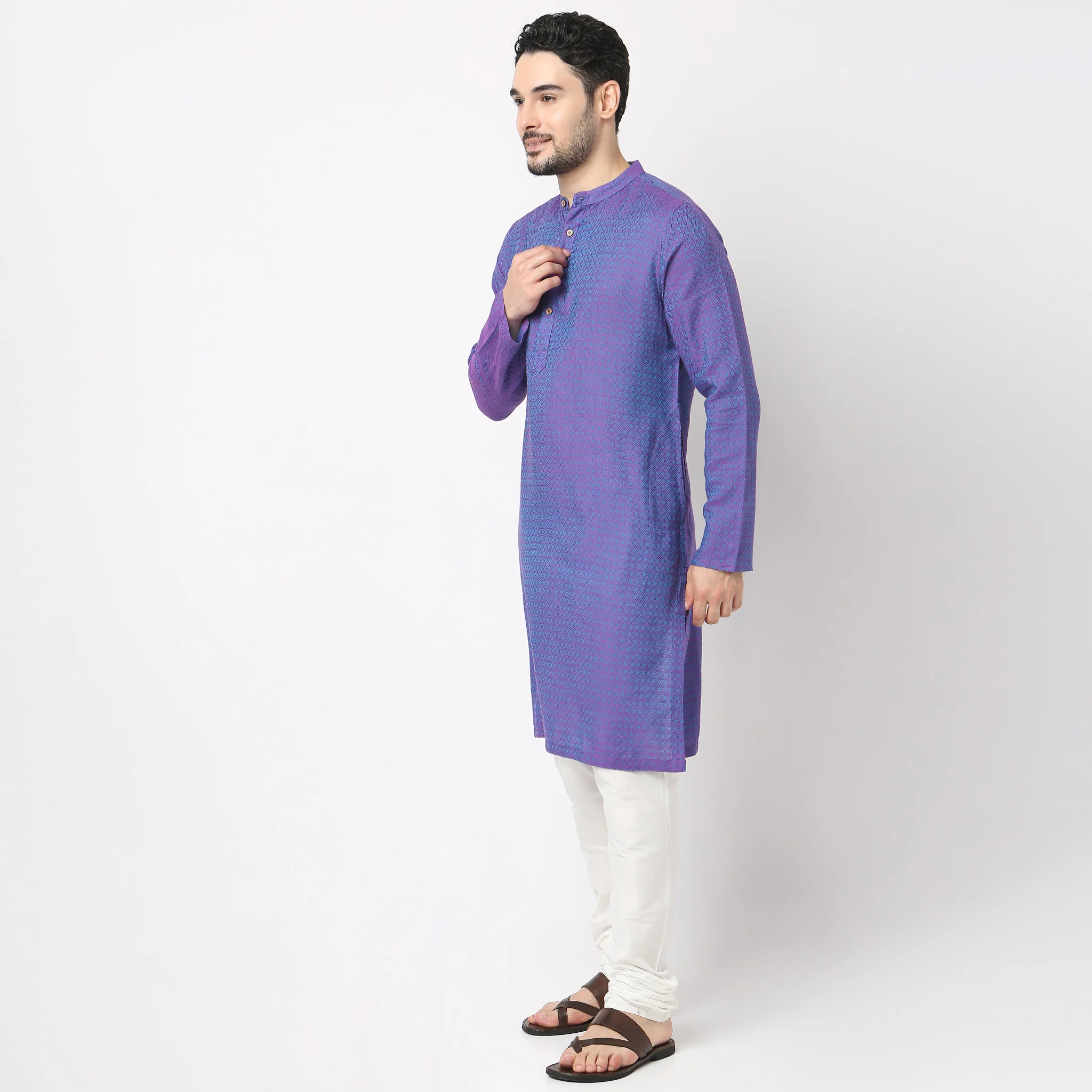 Regular Fit Structured Kurta - Image 10