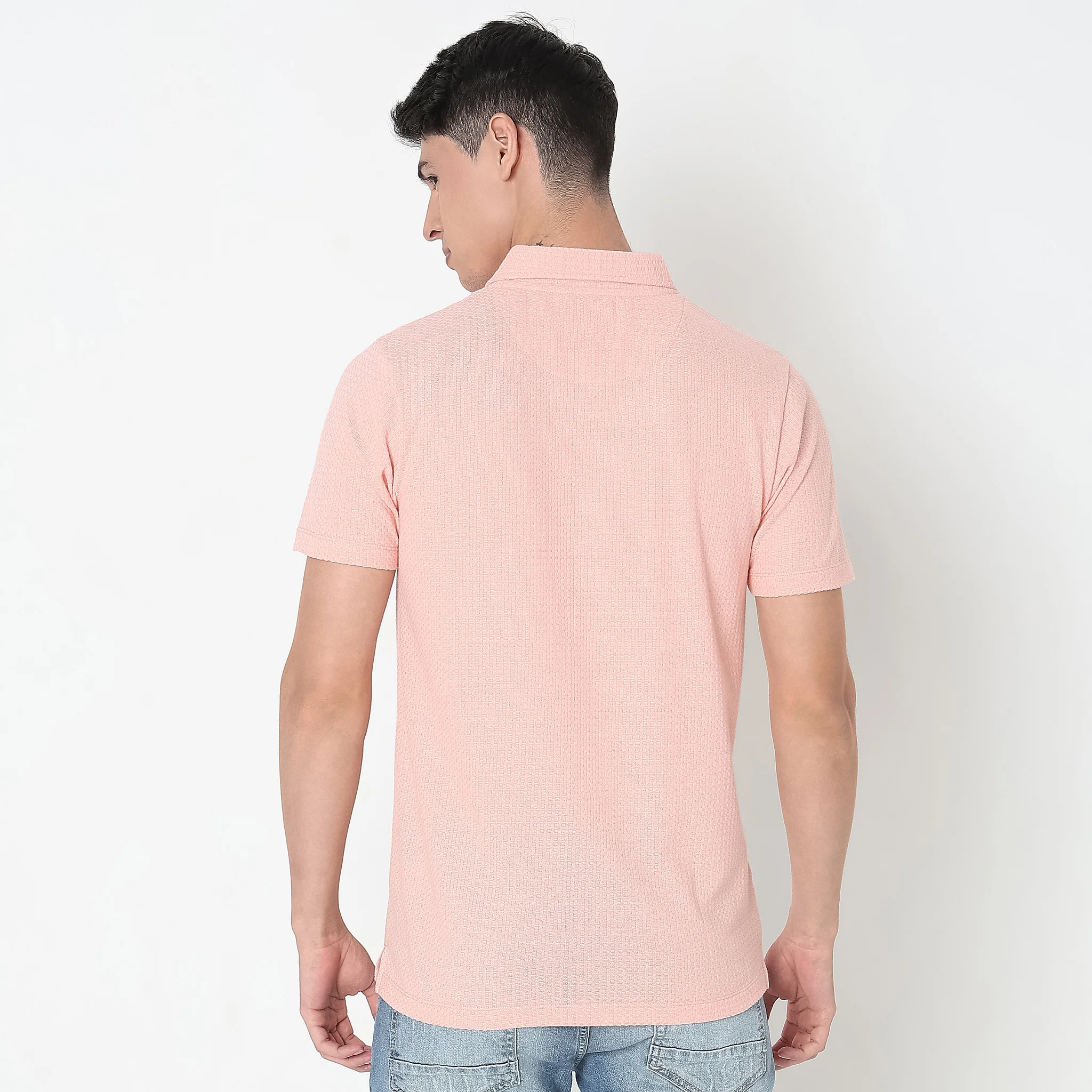 Knitted Structured Polo T-Shirt - Image 3