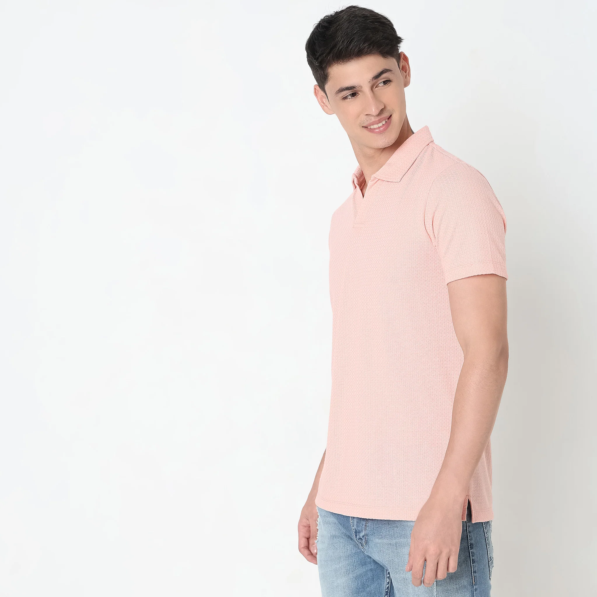 Knitted Structured Polo T-Shirt - Image 4