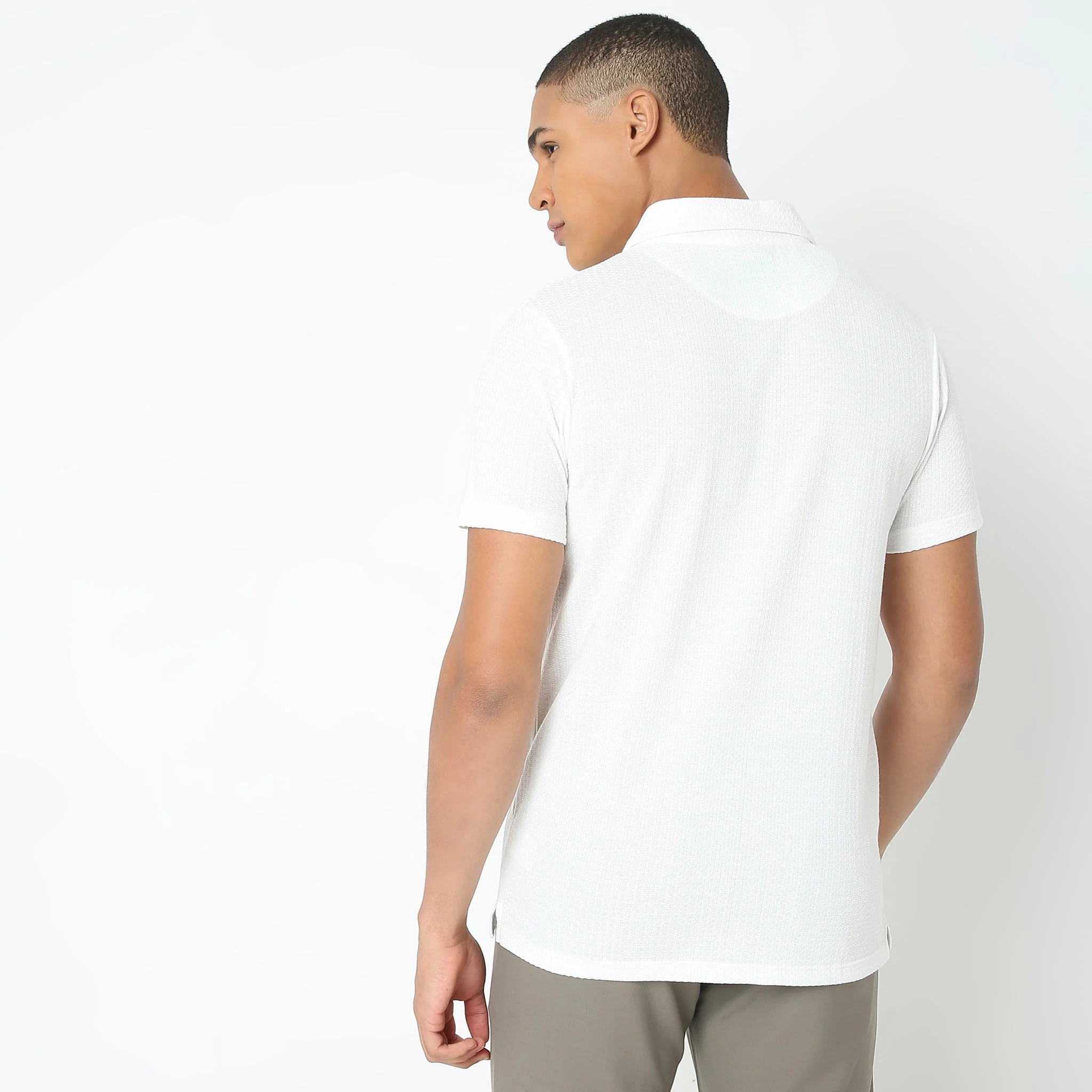 Knitted Structured Polo T-Shirt - Image 8