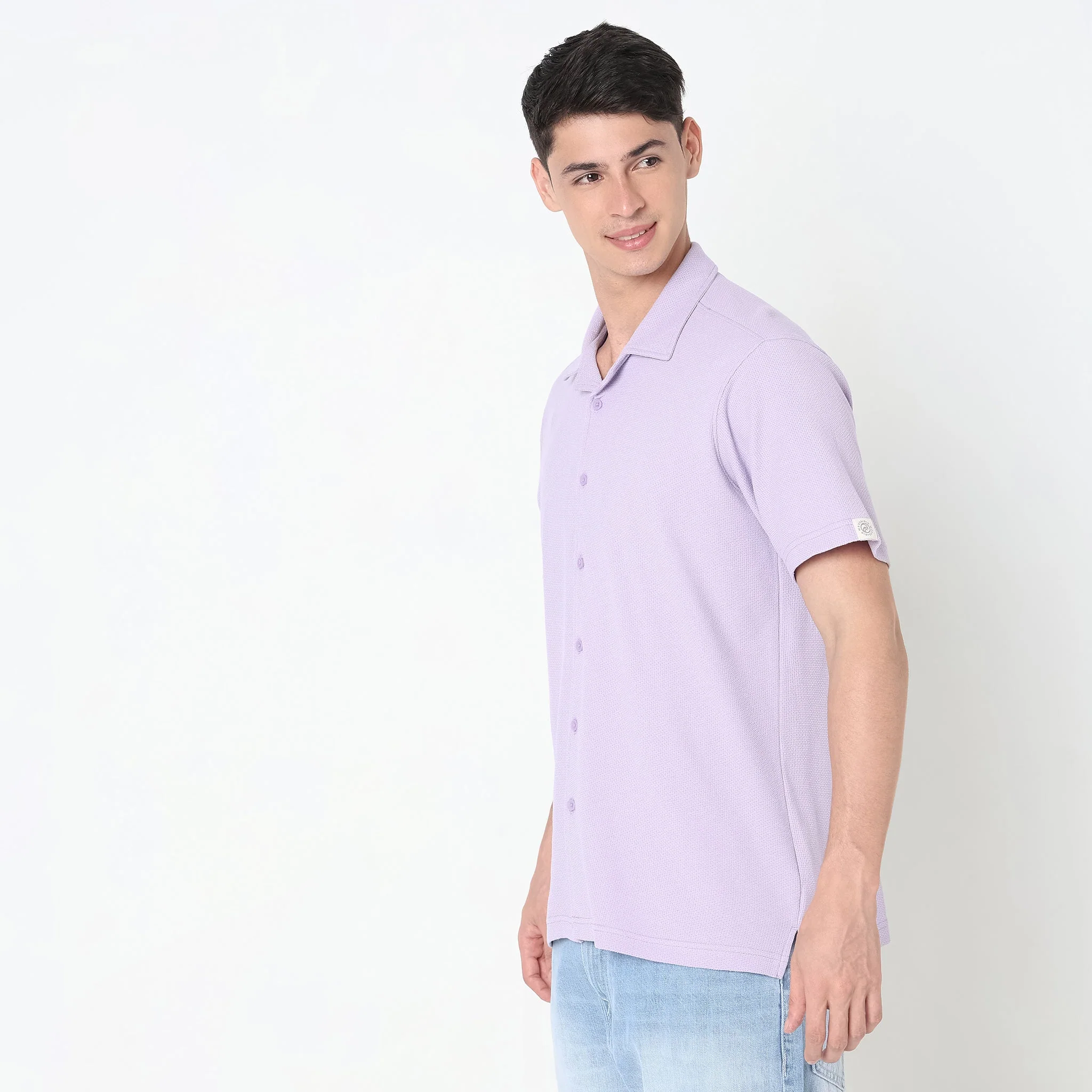 Vacay Shirt™ - Cuban Collar Knitted Structure Regular Fit Shirt - Image 9