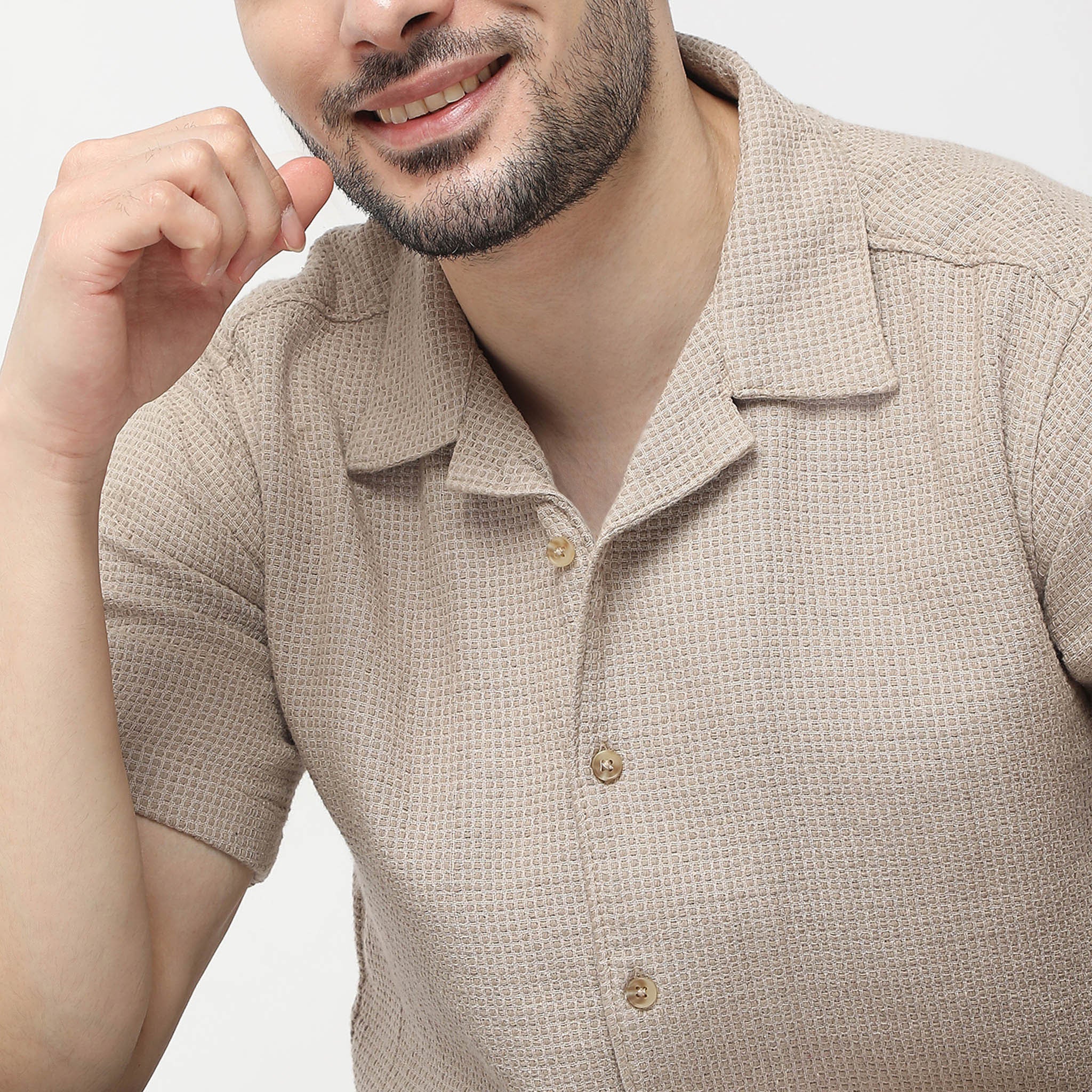 Structured Camp Collar Modern Half Sleeve Smart Cuban Shirt - Image 5