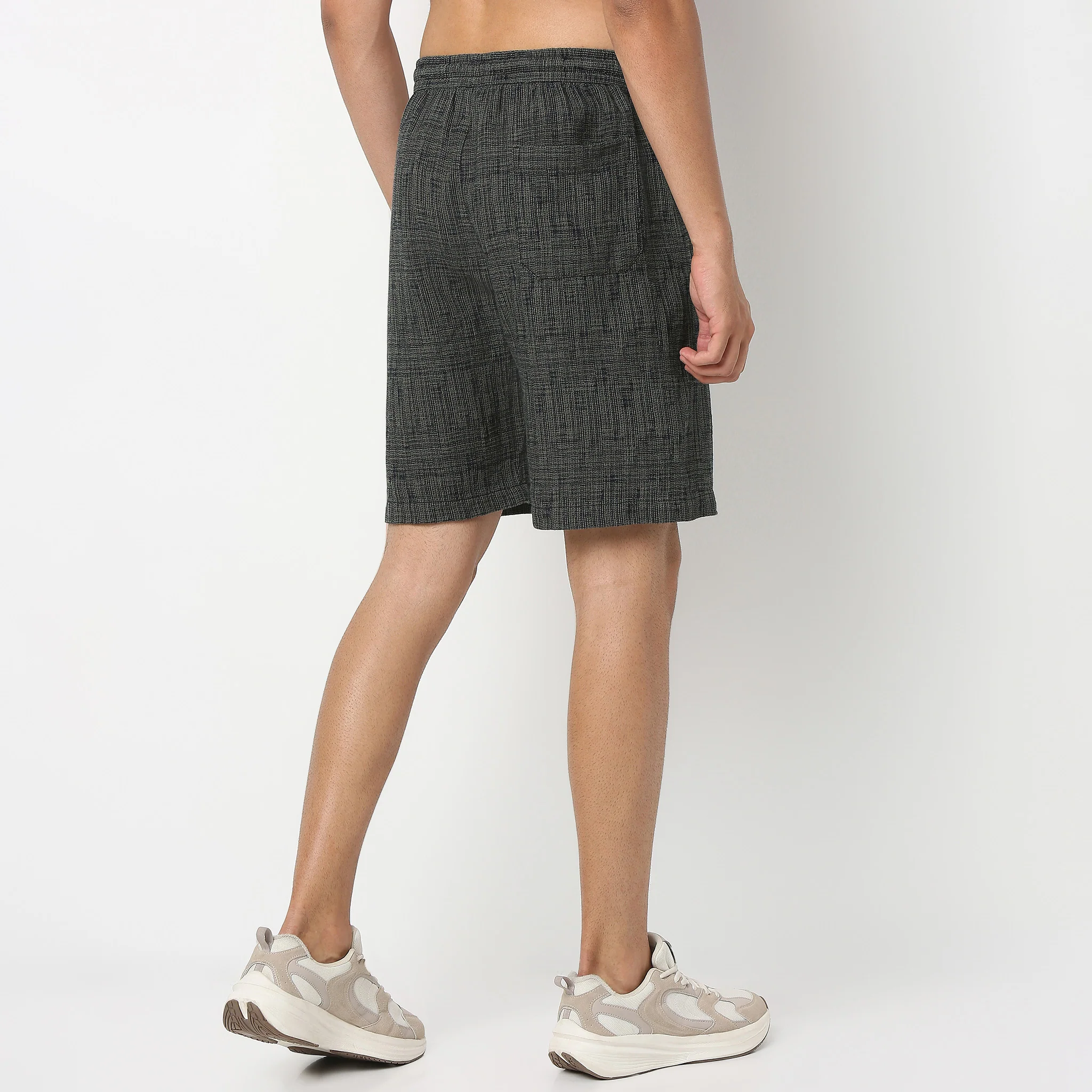 Moodᵉˣ Shorts - Above Knee Trendy Yarn Dyed Textured Pull-On Shorts Relaxed Fit - Image 3