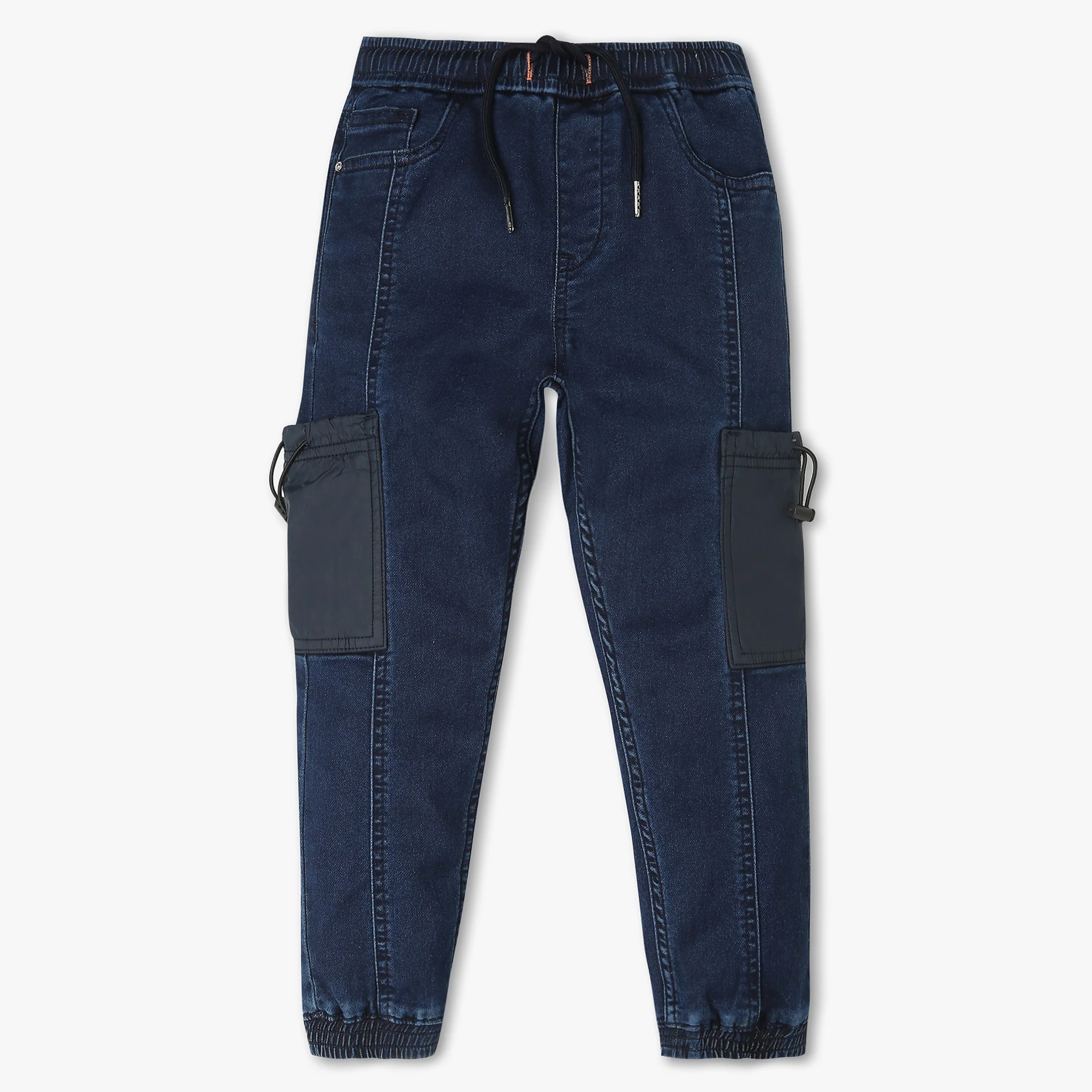 Relaxed Fit Boys Indigo Jogger With Drawcord And Toggle Detailng