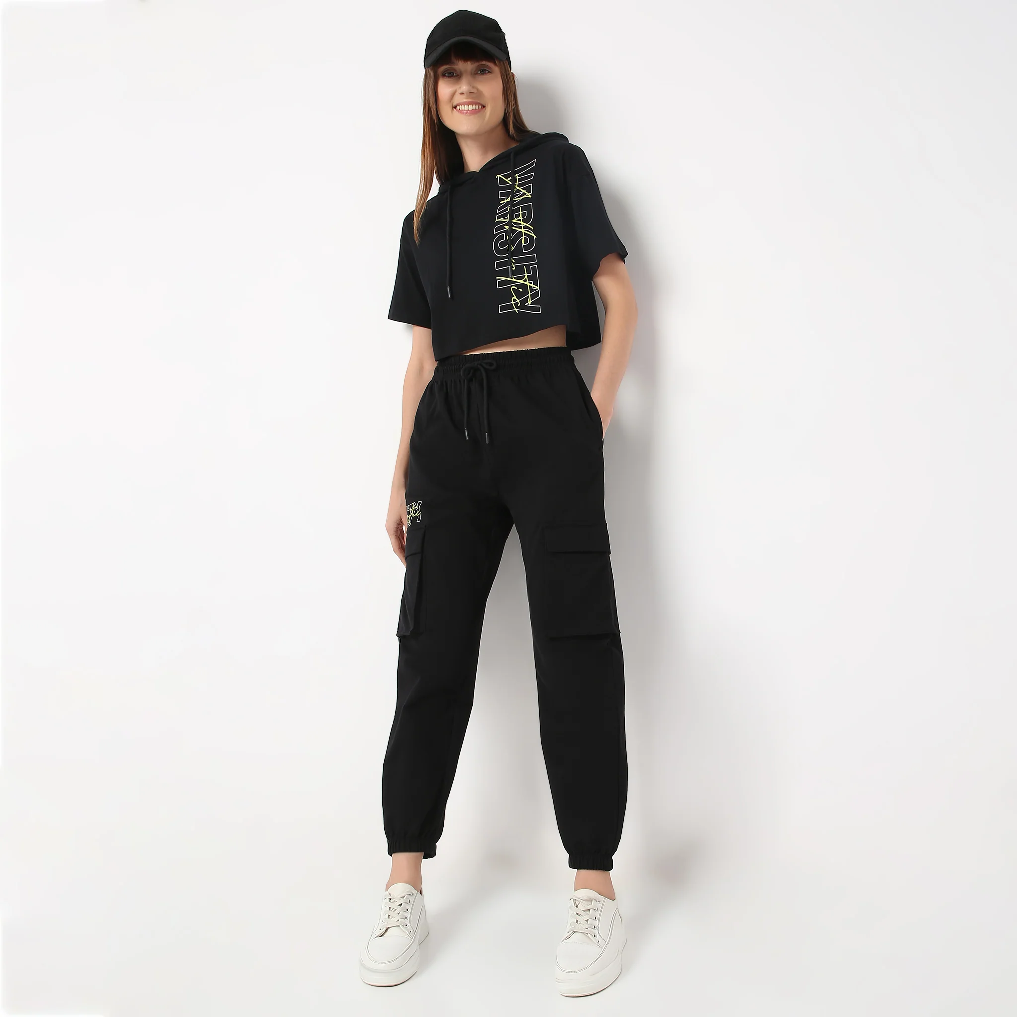 Ankle Length Relaxed Fit Athleisure Solid Joggers