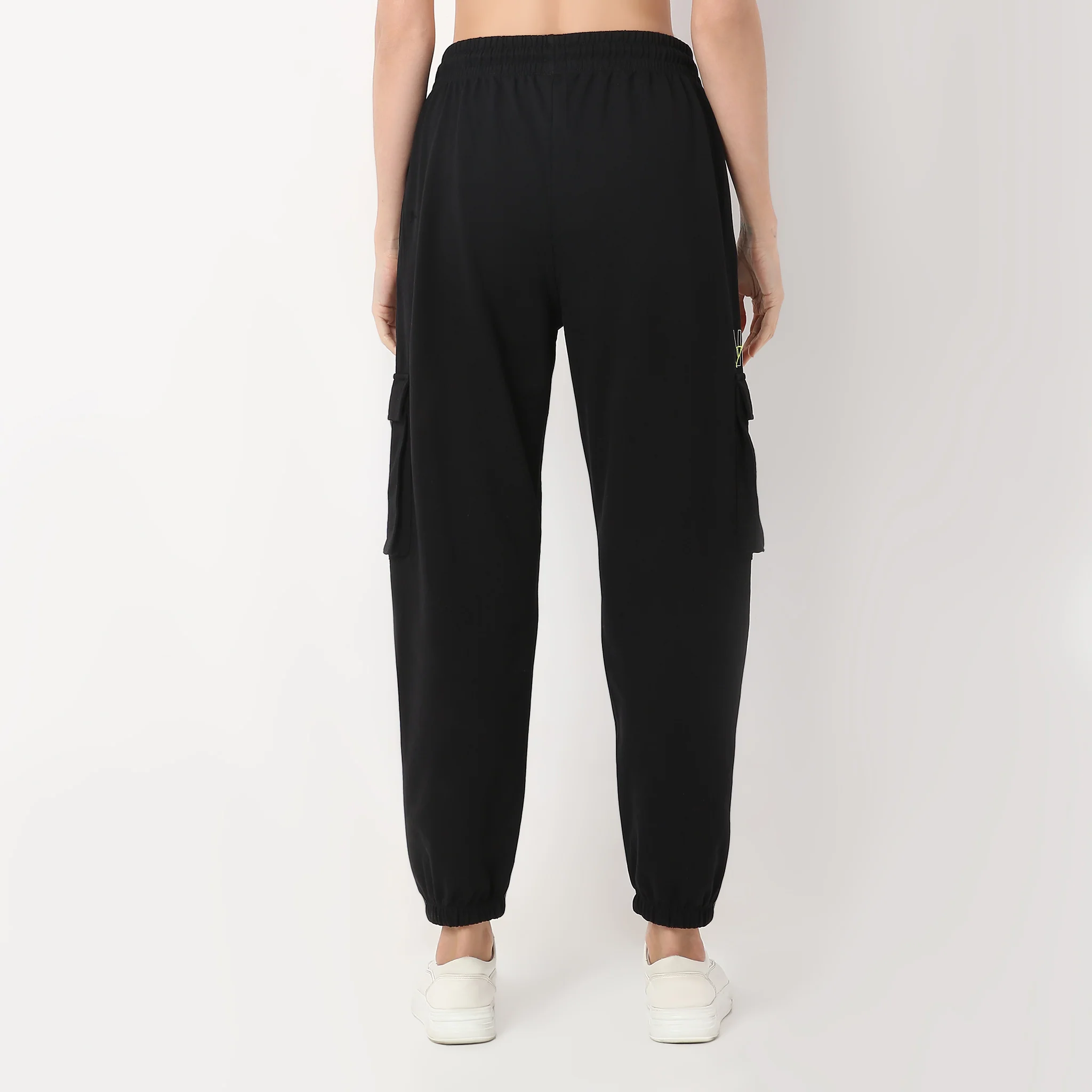 Ankle Length Relaxed Fit Athleisure Solid Joggers - Image 3