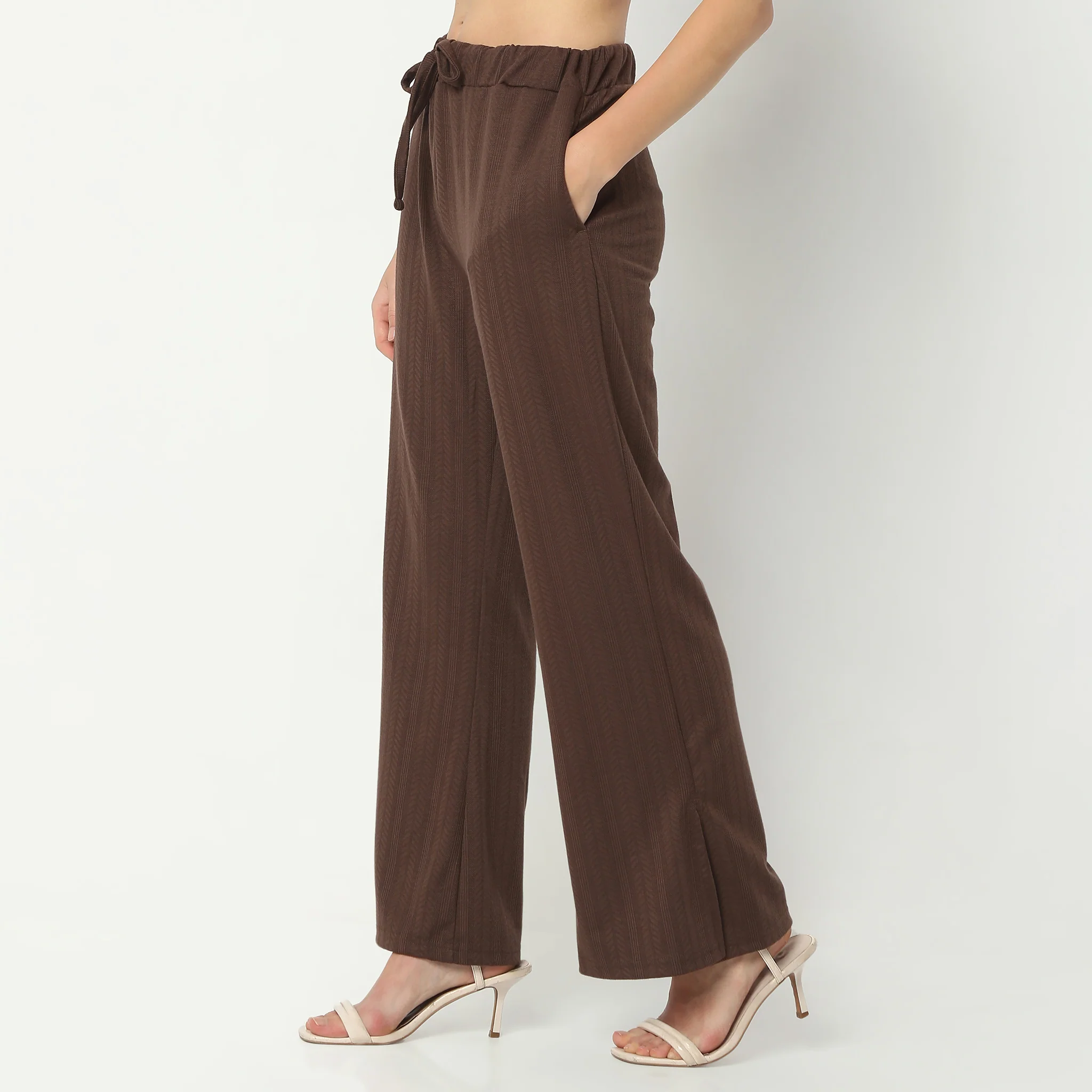 Relaxed Fit Ankle Length High Rise Palazzos - Image 10