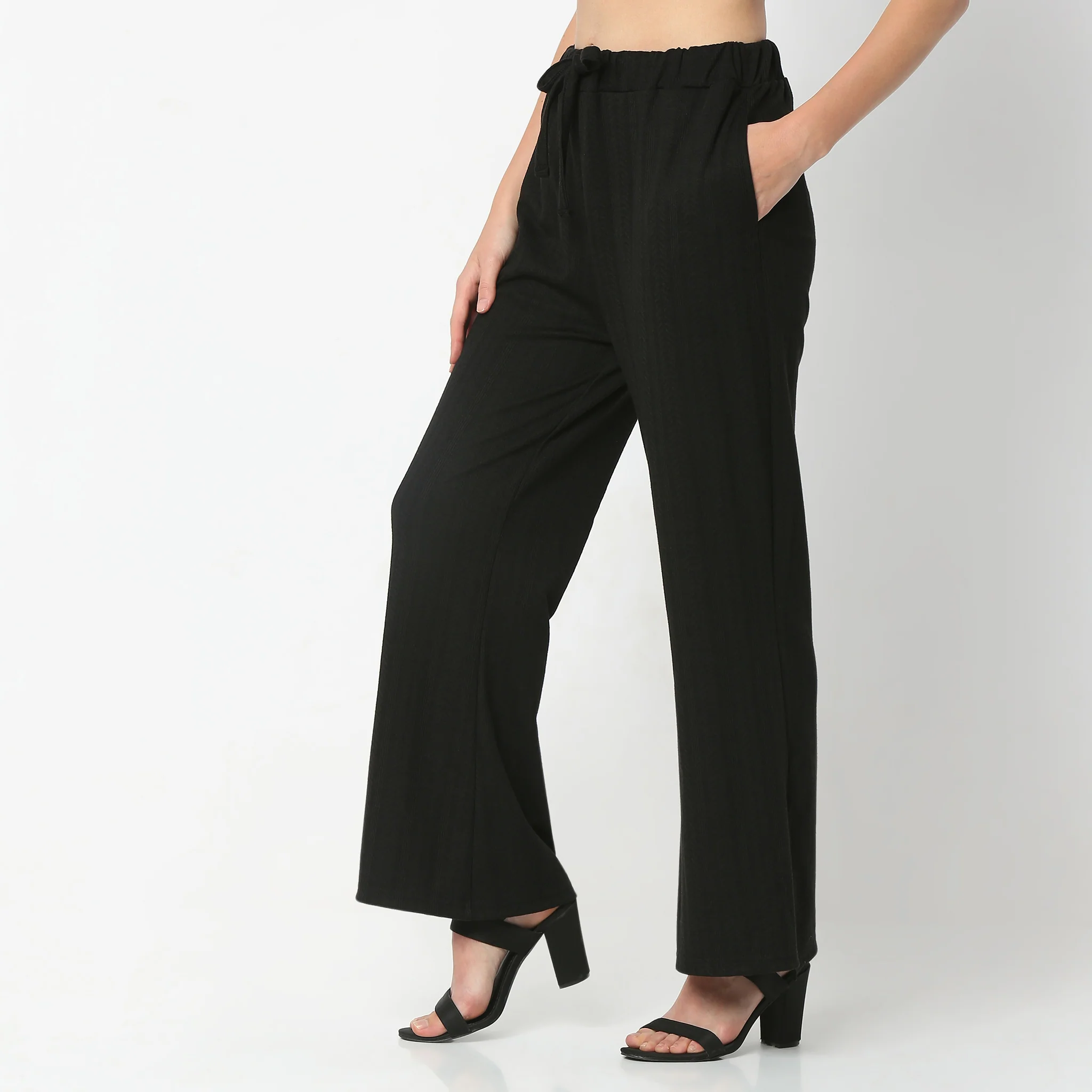 Relaxed Fit Ankle Length High Rise Palazzos - Image 5