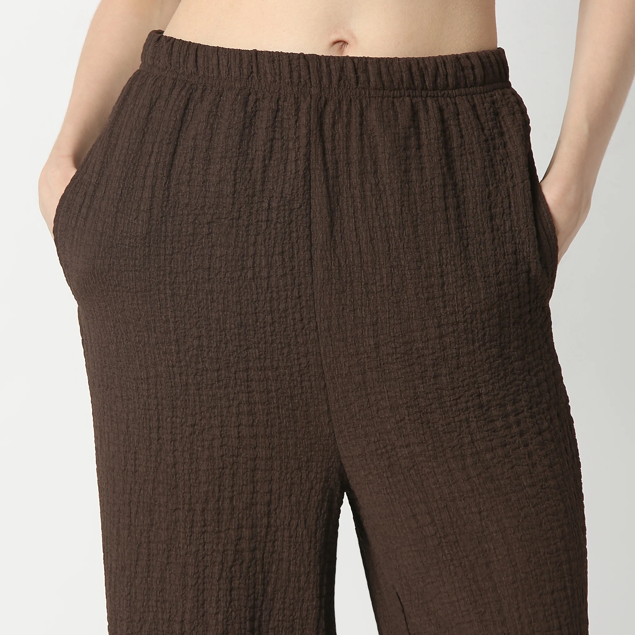 Relaxed Fit High Rise Palazzo With Elasticated Waistband - Image 4