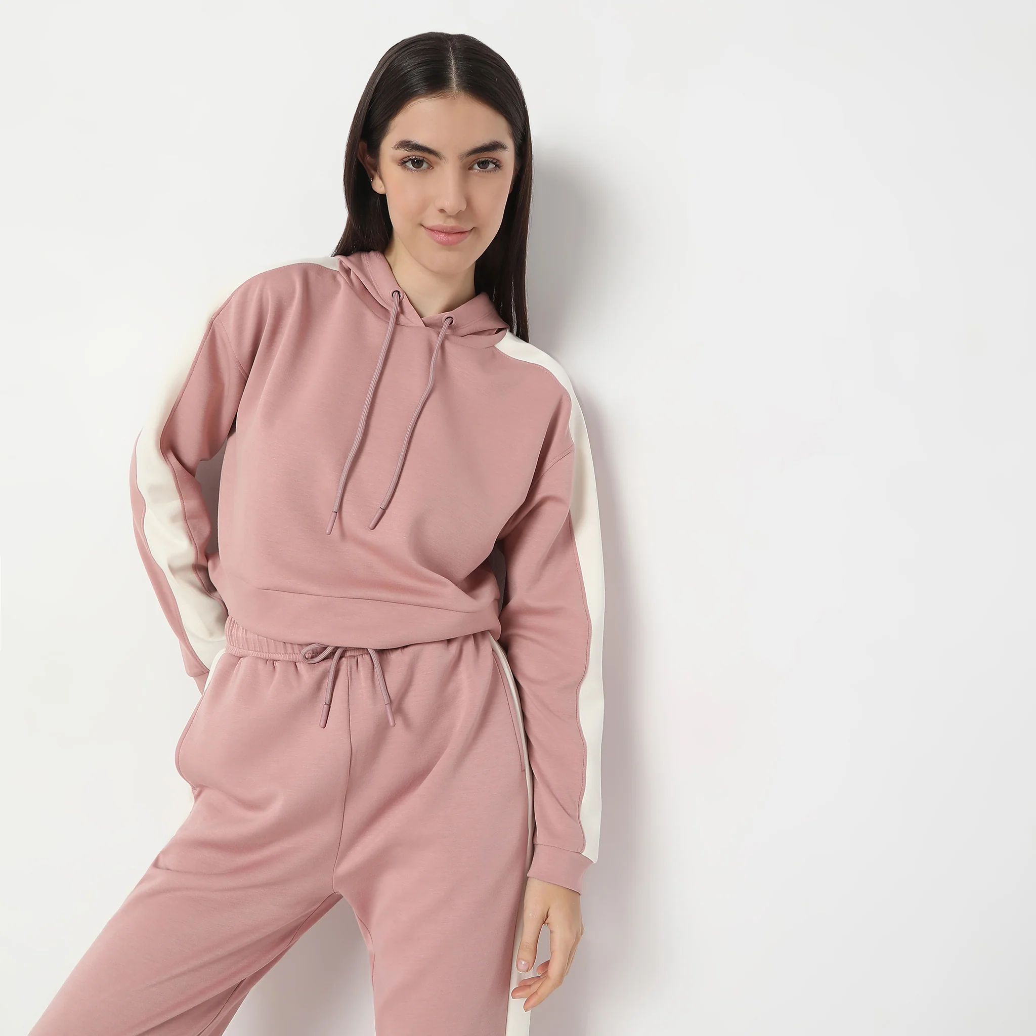 Relaxed Fit Full Sleeve With Hoodie And Drawstring T-Shirt