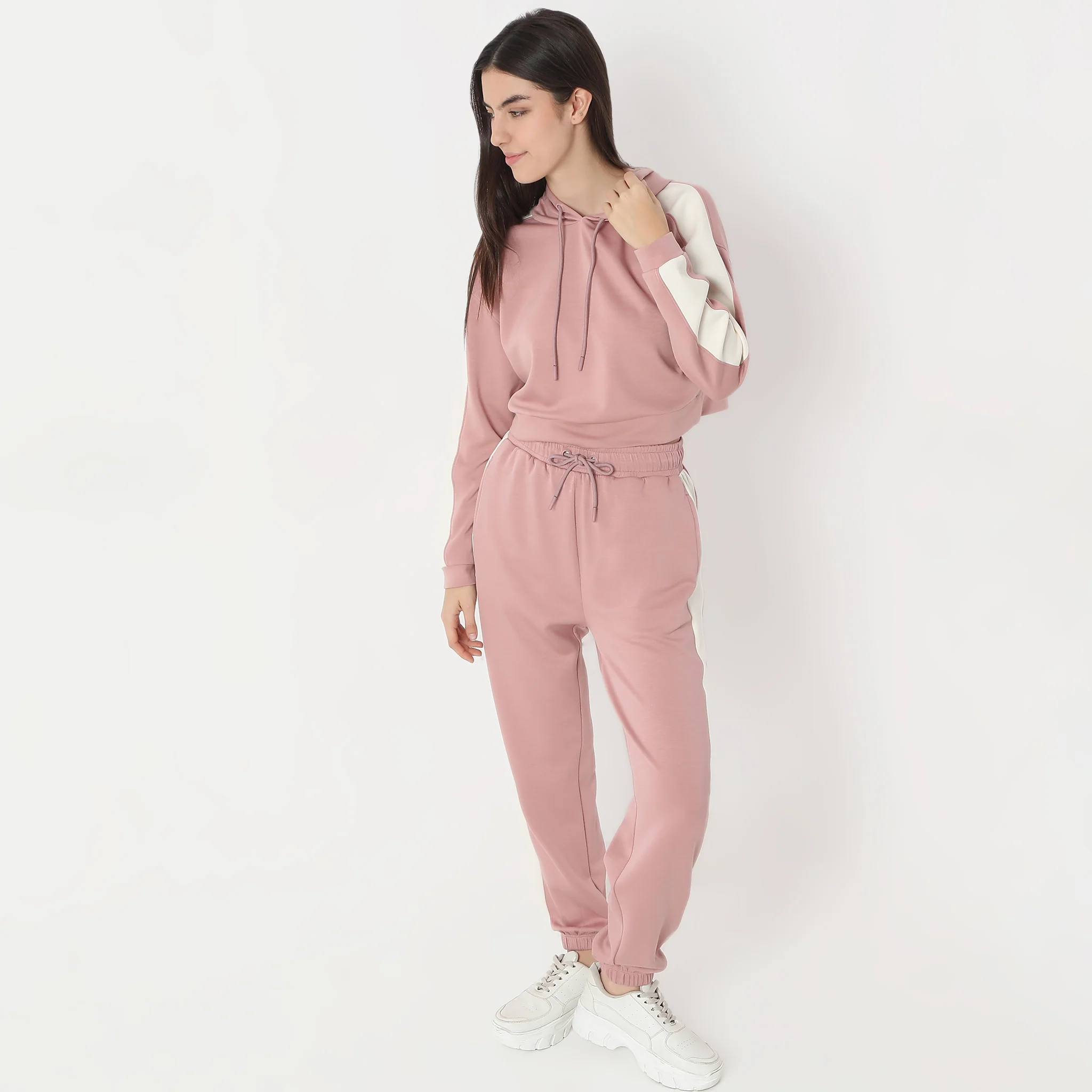 Relaxed Fit Full Sleeve With Hoodie And Drawstring T-Shirt - Image 2