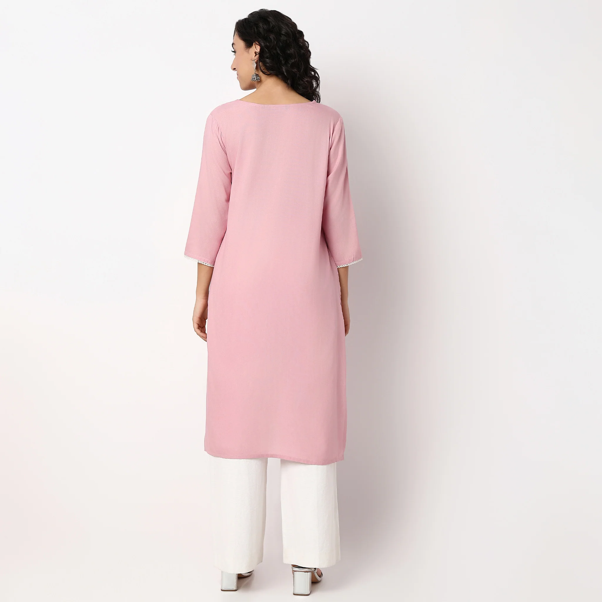 Embroidered Center Panel Straight Kurta - Image 8