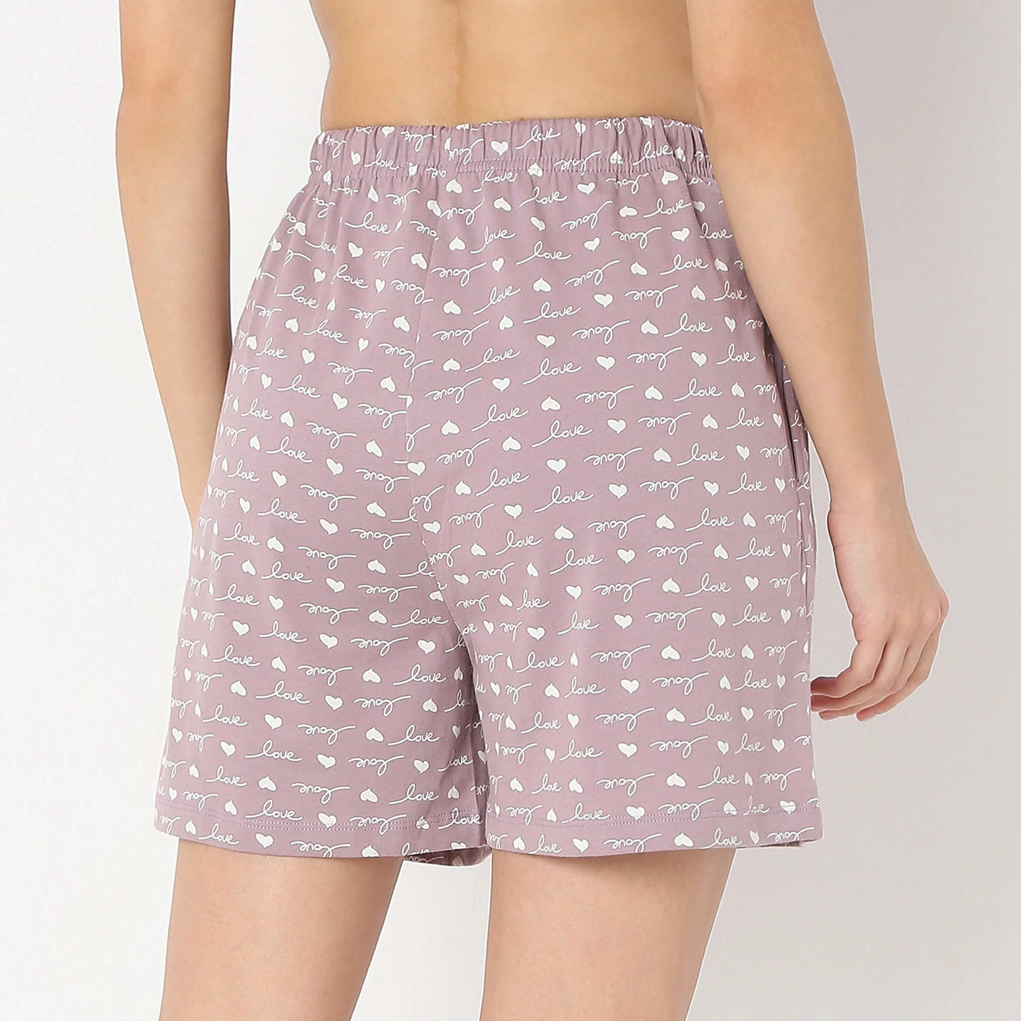 Self-Love Print Mid Rise Core Lounge Shorts - Image 3