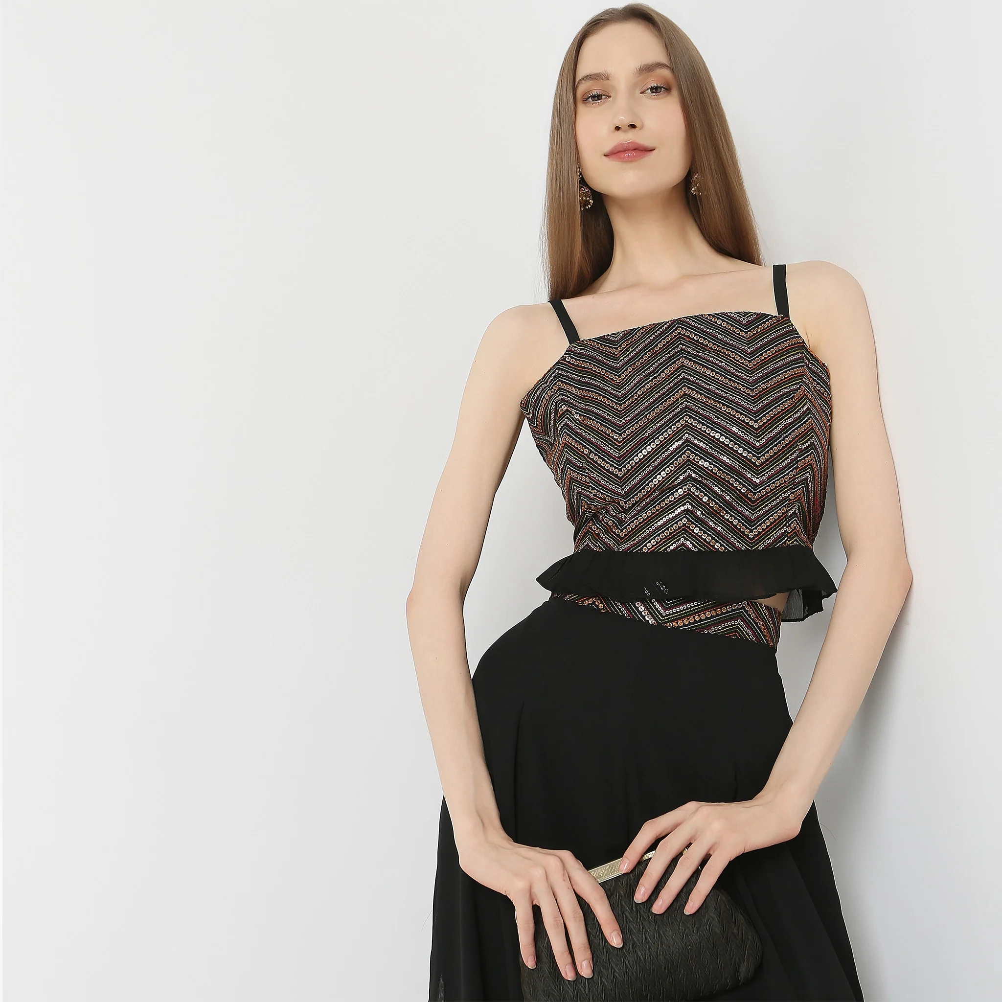 Skinny Fit Embellished Crop Top - Image 6
