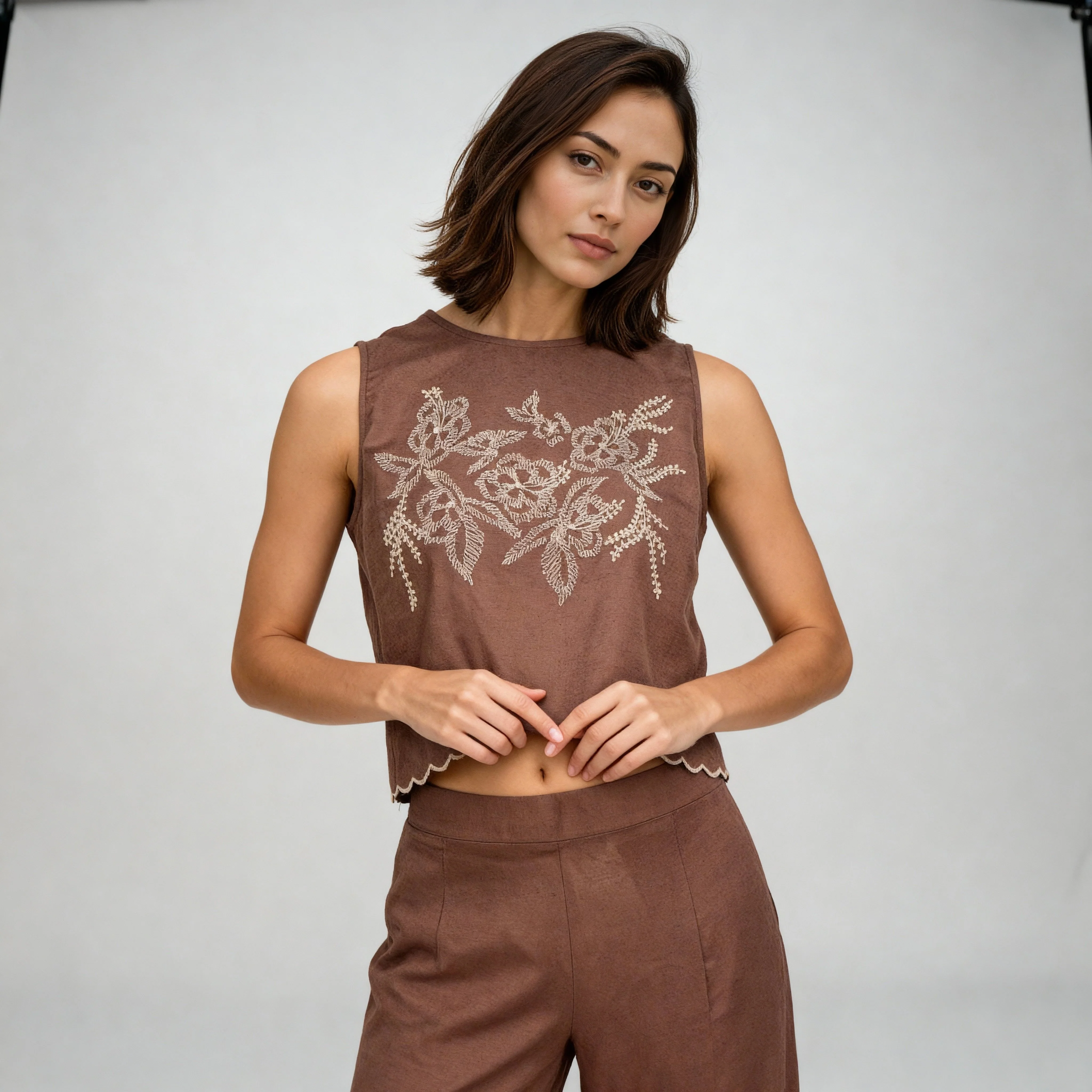 Sleeveless Embroidered Top - Image 2